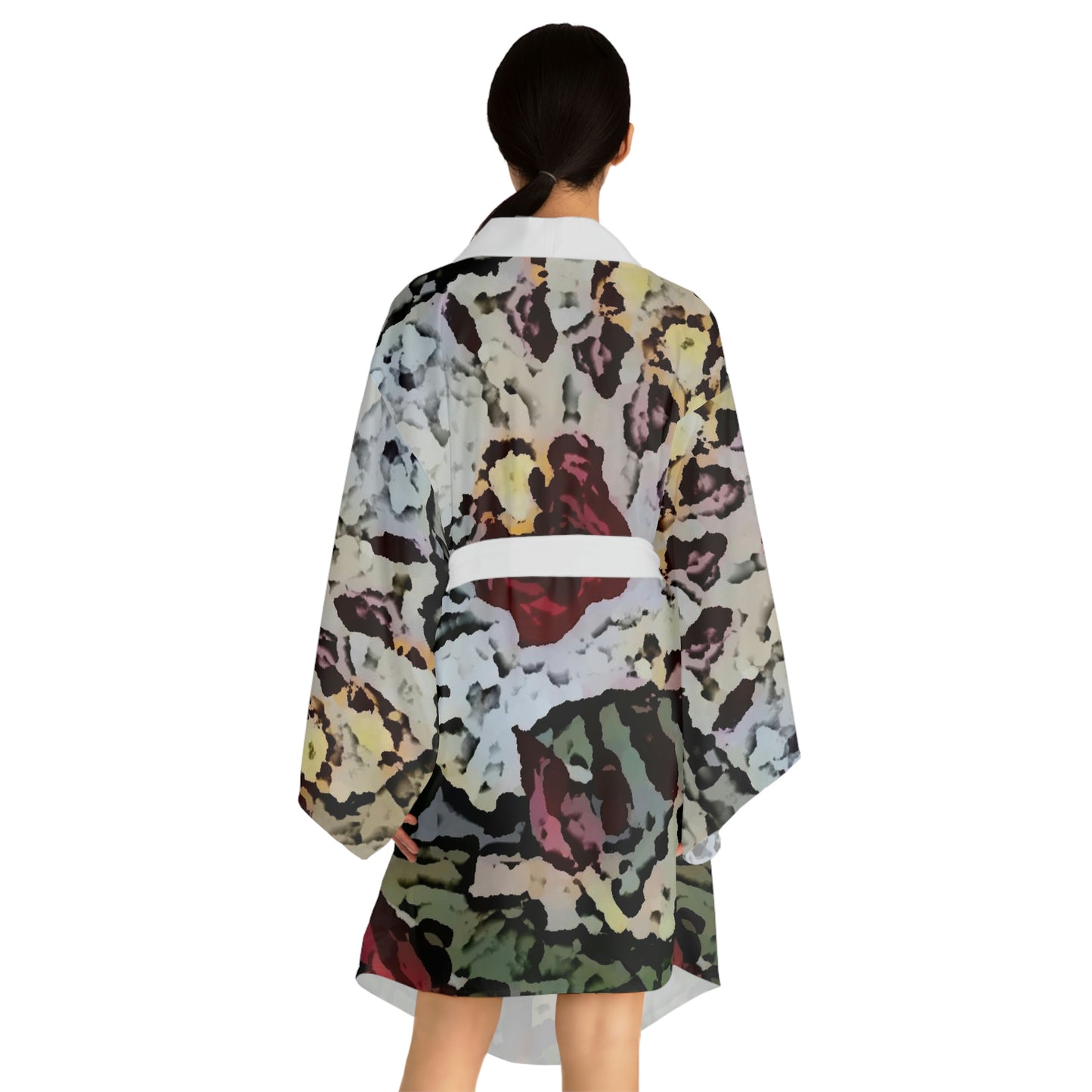 Long Sleeve Kimono Robe ... "A Friendly Flower" ... Pointsettia 'Pointing' ... Original Works ... (Supplied Photograph) ...