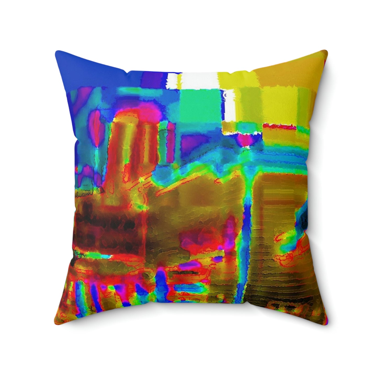 Spun Polyester Square Pillow ... In-A-Hurry & Stressed? ... Remember: Keep "Clam" ... Clam_Happy ...  'Ivars: Seattle Waterfront' ... Personal Archives ... Original Works ...