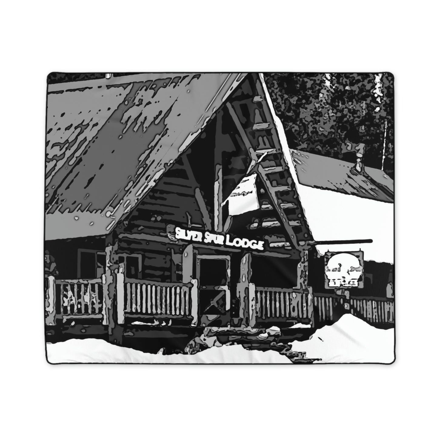 Polyester Blanket ... A Beautiful Lodge & Back-Country Outfitter In A Mountain Town ... 'Dixie, Idaho, November 2022' ... Original Works ...