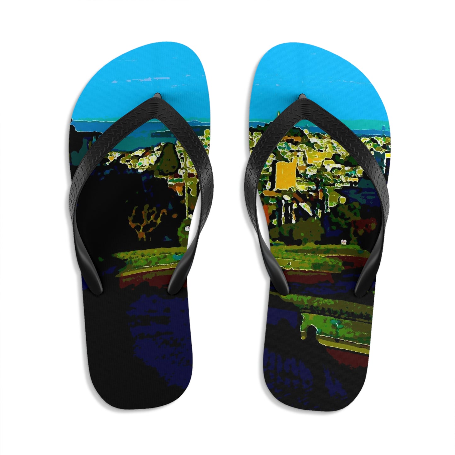 Unisex Flip-Flops ... "Lombard Street San Francisco, CA, USA" ... Family Archives 1970's ... Original Works ...