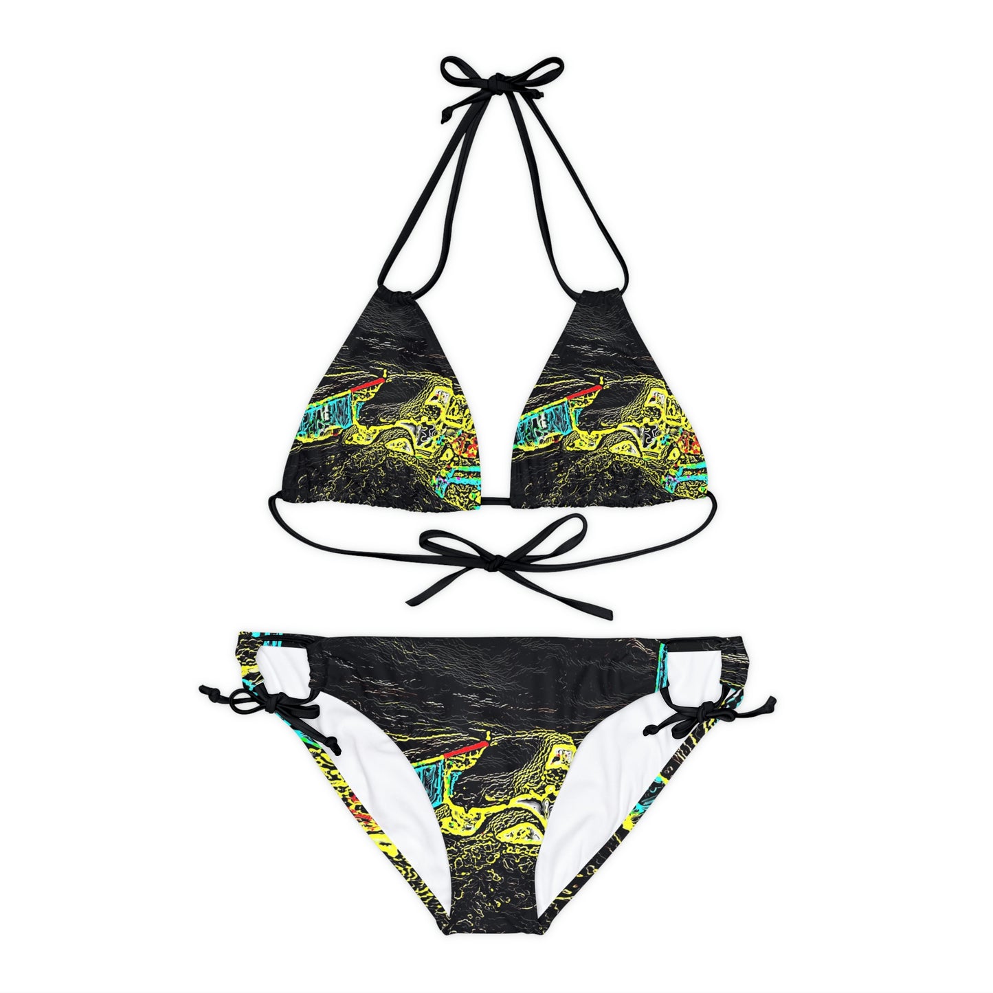 Strappy Bikini Set (AOP) ... "Snow Vehicle In Snow Storm At-Rest" ... Circa 12Mar23 ... Central Idaho ... 18-Hours Rendering Time: Original Works ...