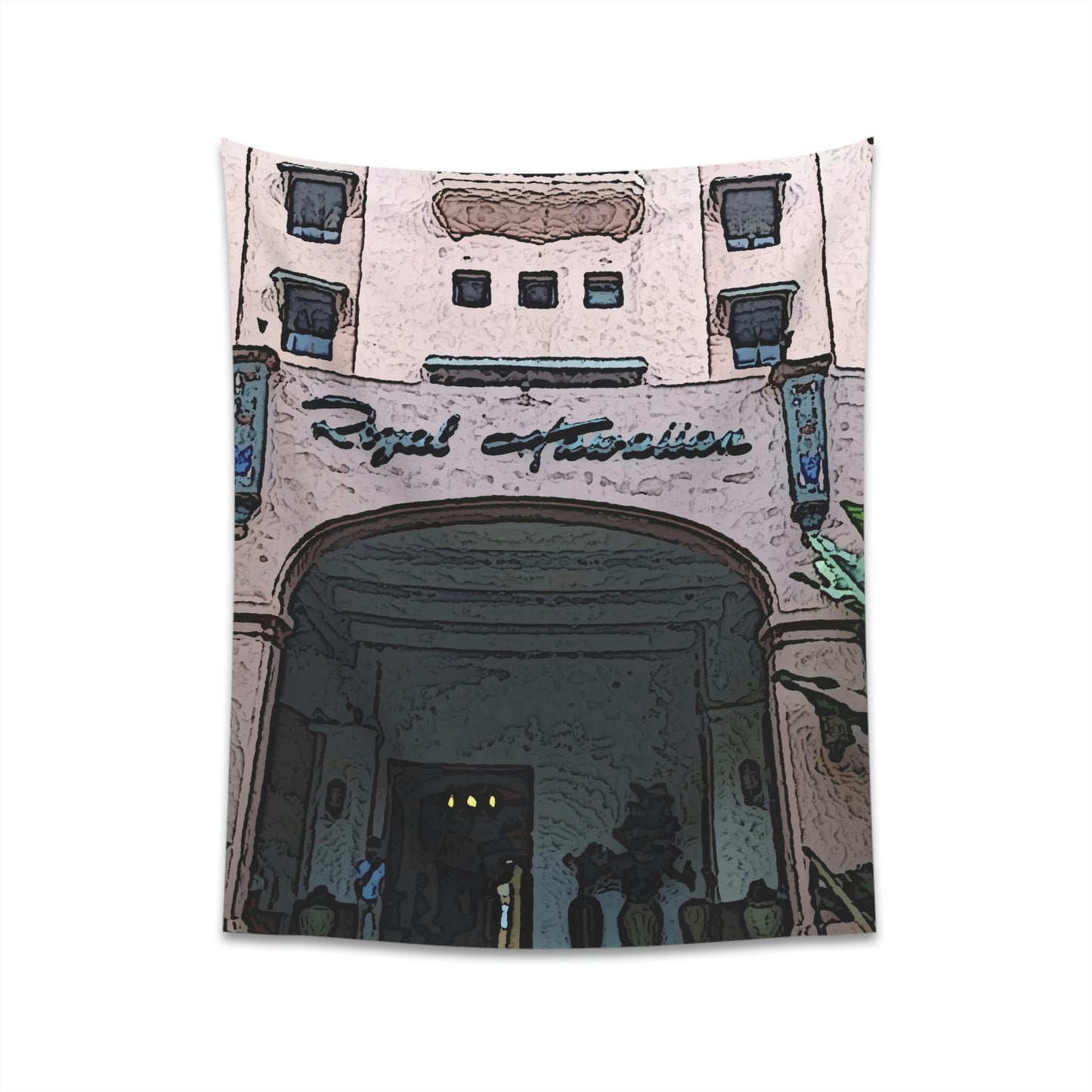 Printed Wall Tapestry ...  "La Grande Entree" At: 'The Pink Palace' ... The Royal Hawai'ian ... Honolulu, HI ... '27Oct2014' ... Original Works ...