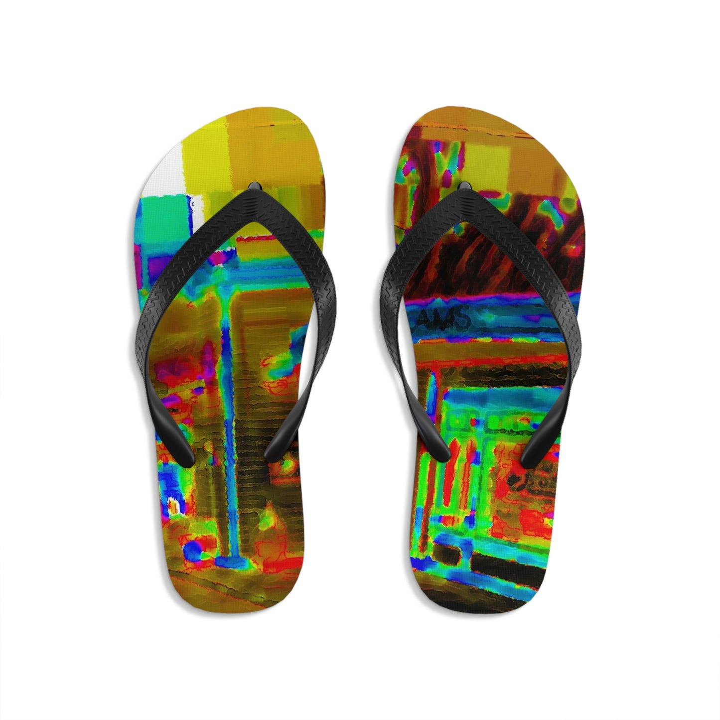 Unisex Flip-Flops ...  In-A-Hurry & Stressed? ... Remember: Keep "Clam" ... Clam_Happy ...  'Ivars: Seattle Waterfront' ... Personal Archives ... Original Works ...