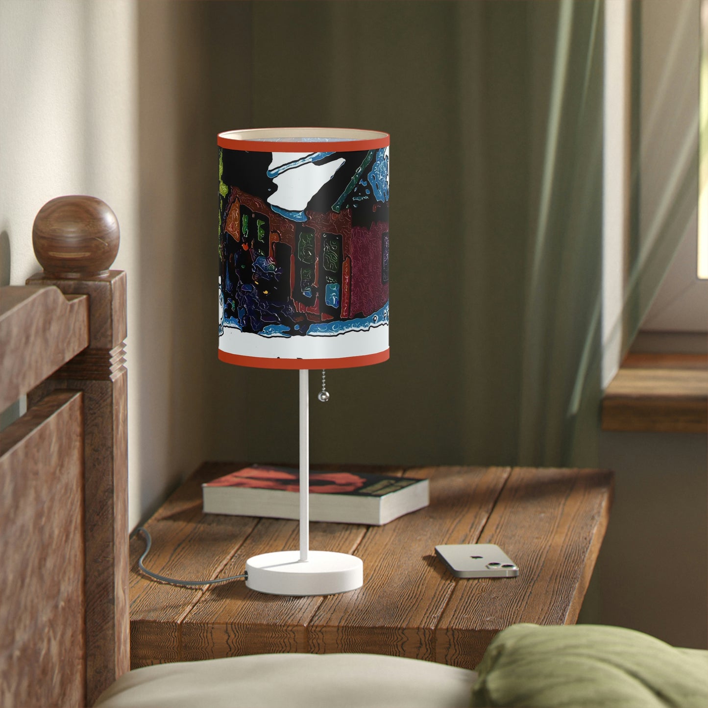 Lamp on a Stand, US|CA plug ... "A Rider Passeth-Through-It" ... Colors Galore & A Bit Of Impressionism ... Original Works. Winter 2021. Central Idaho. Rendering Time: 12 Hours ...