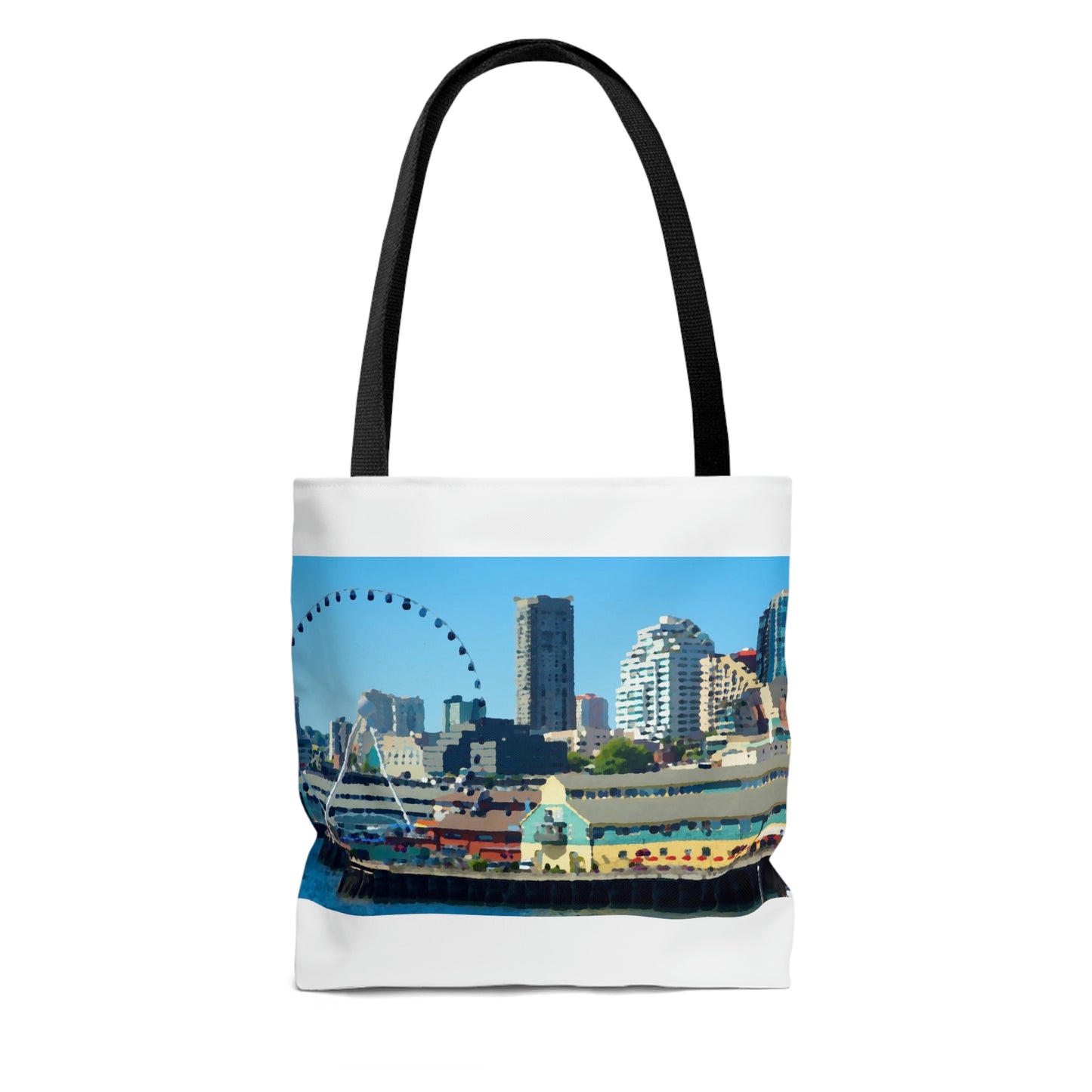 AOP Tote Bag ... That Classic Wheel ... 'Seattle's Wheel' ... & Old Classic Waterside Vendors ...  'Family Archives' ... Original Works ...