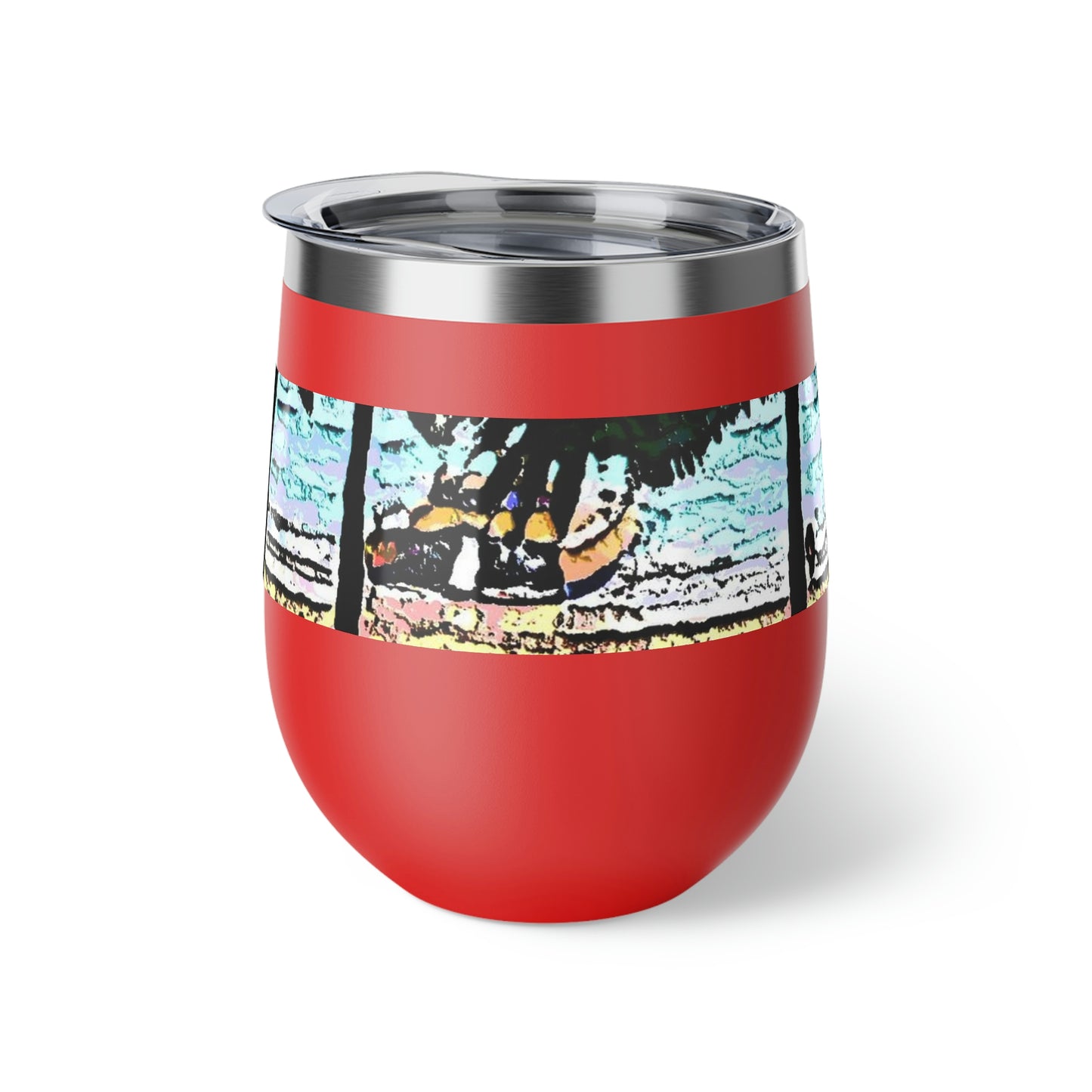 Copper Vacuum Insulated Cup, 12oz ... "A Beautiful Beach Amongst The Palms" ... The Outrigger Waikiki, Honolulu, Oahu ... Original Works ...
