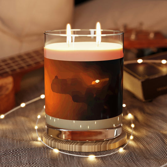 Scented Candle - Full Glass, 11oz ... Ruger .357 Magnum Early-Morning-Target-Practice ... 'Circa April 2022' ... Original Works ...