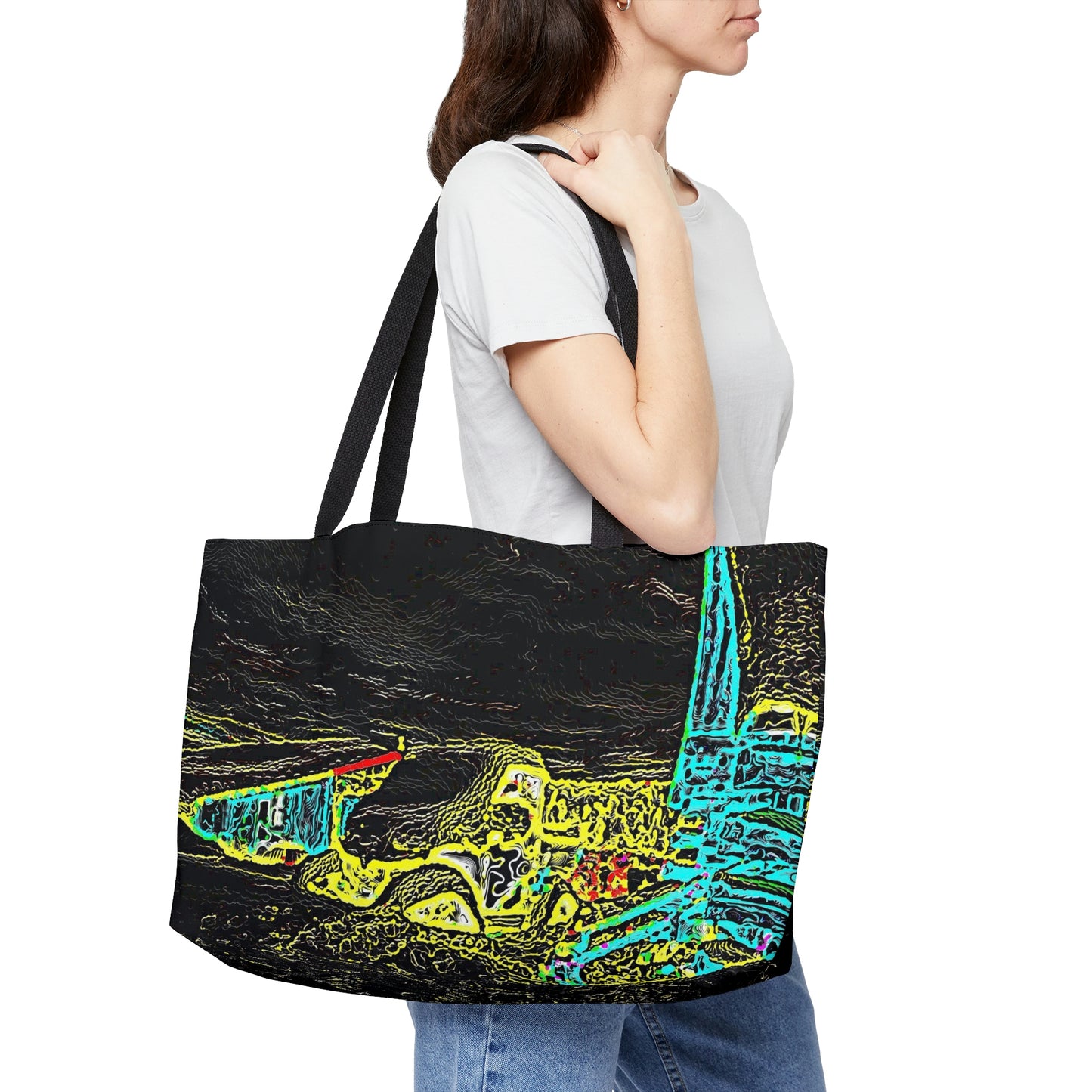 Weekender Tote Bag ...  "Snow Vehicle In Snow Storm At-Rest" ... Circa 12Mar23 ... Central Idaho ... 18-Hours Rendering Time: Original Works ...