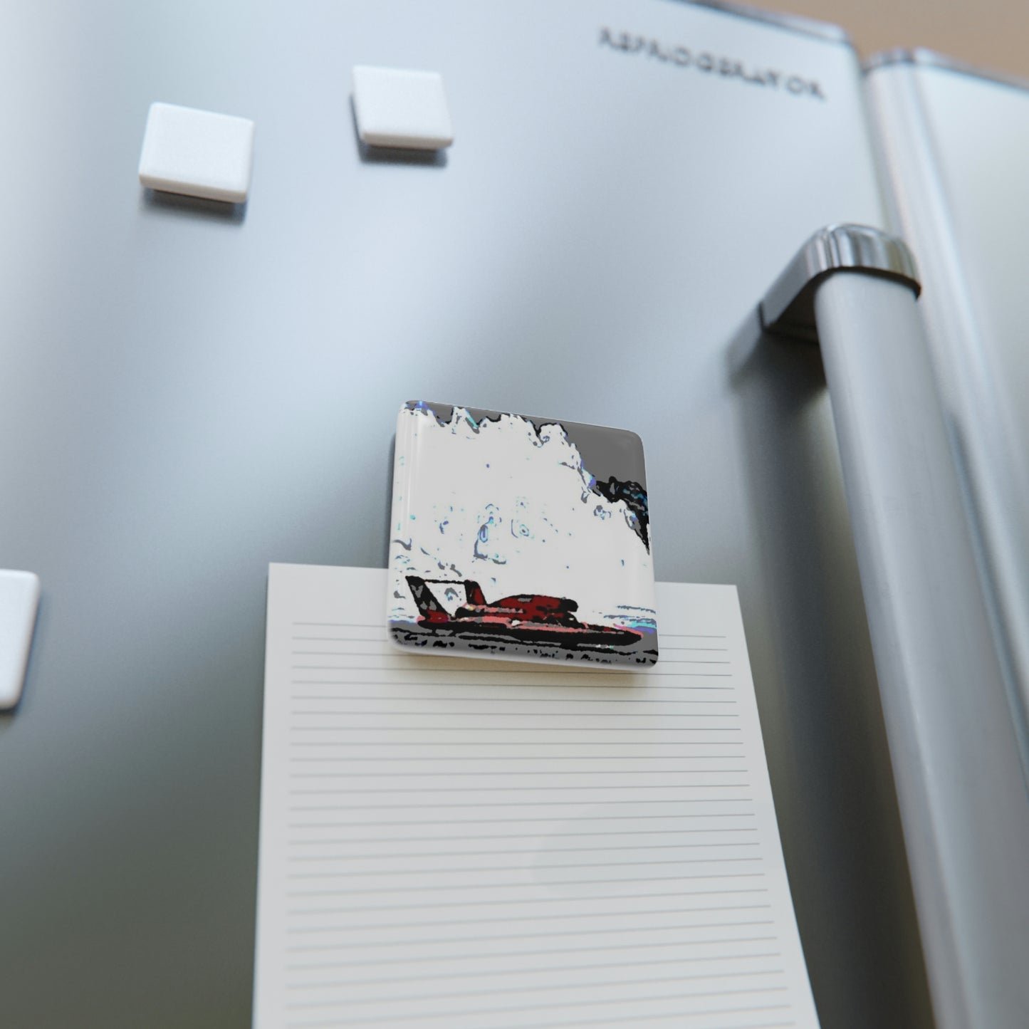 Porcelain Magnet, Square ... Seattle Columbia Cup On Lake Washington ... "Dave Wilcox Heads For The Win" ... Associate Gift-Photo ... Original Works ...