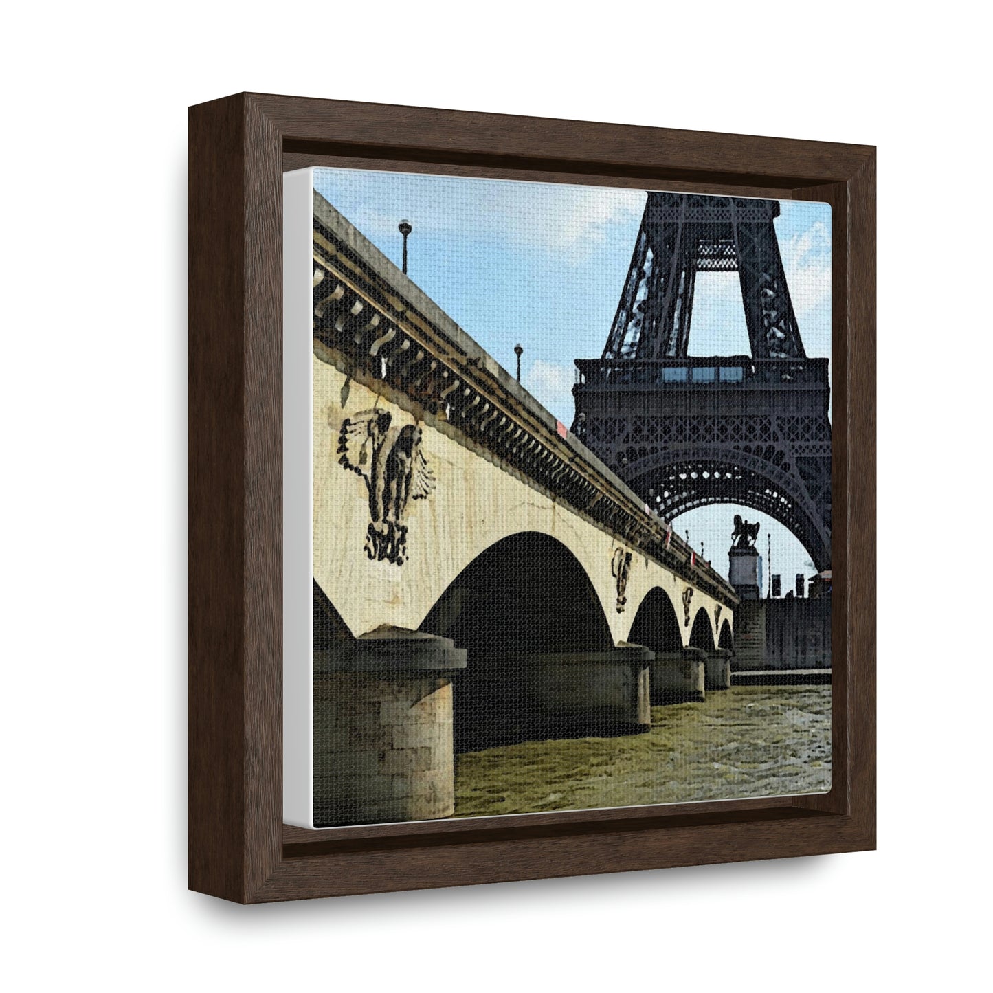 Gallery Canvas Wraps, Square Frame ...  Le Tour D'Eiffel ..."Along The Water" ... Barbara Joan Bonnell-Holt ... Le Voyage De Paris: 1972 ... Original Works ...
