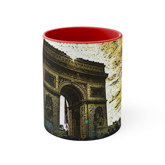 Accent Coffee Mug, 11oz ...  L'Arc de Triomphe ... 'Barbara Joan Bonnell-Holt Photo' ... Circa 1972 ... Oringinal Works ...