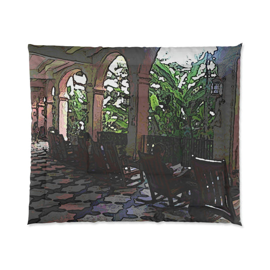 Comforter ... Lanai & Rocking Chairs At: 'The Pink Palace' ... The Royal Hawai'ian ... Honolulu, HI ... '27Oct2014' ... Original Works ...