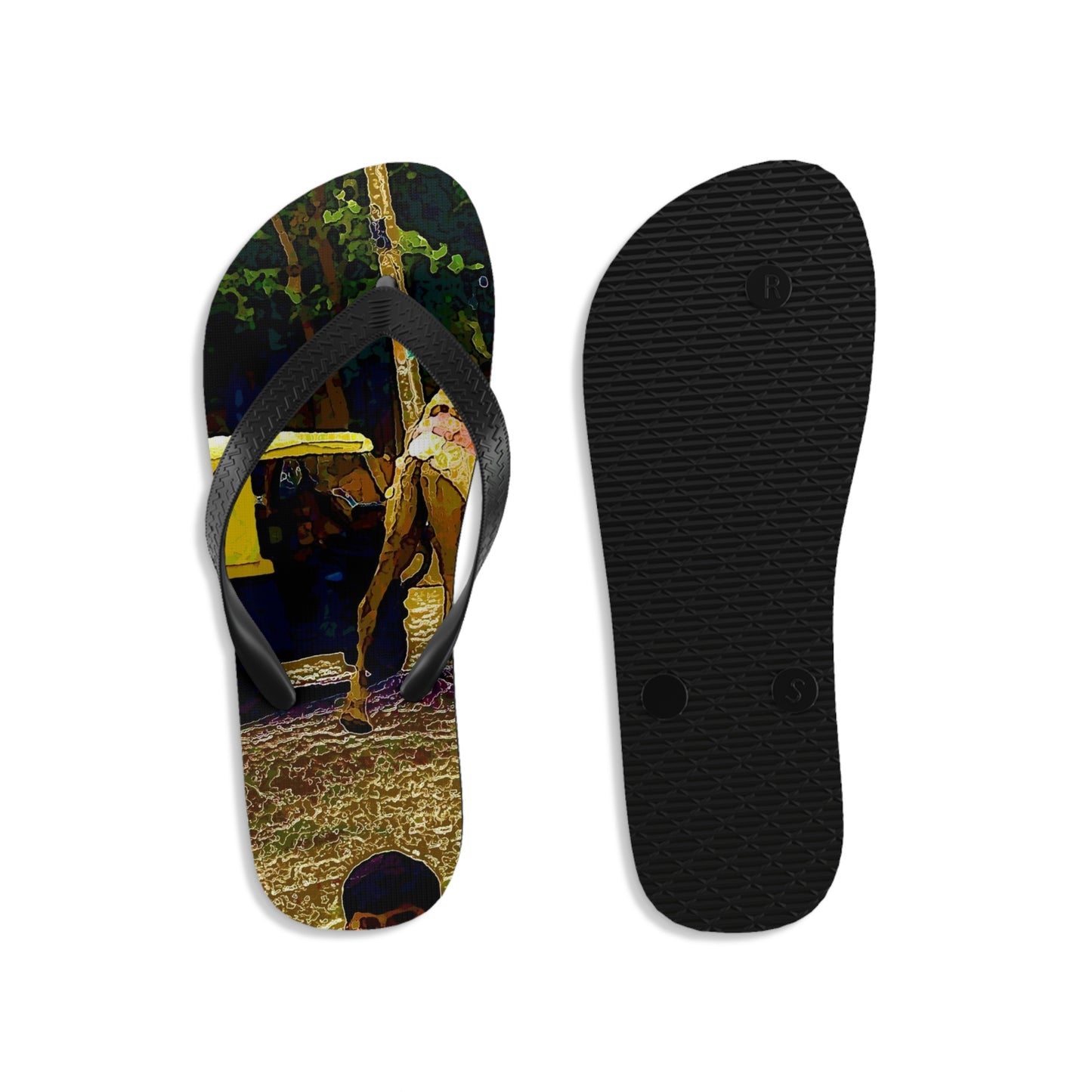 Unisex Flip-Flops ... "Truckin'-Up-To-Buffalo ... 'Oops - Wrong Country' ... Truckin'-Up-To-New Delll -'E' ... " ... (Delhi, India) ... 5July2007. Original Works ...
