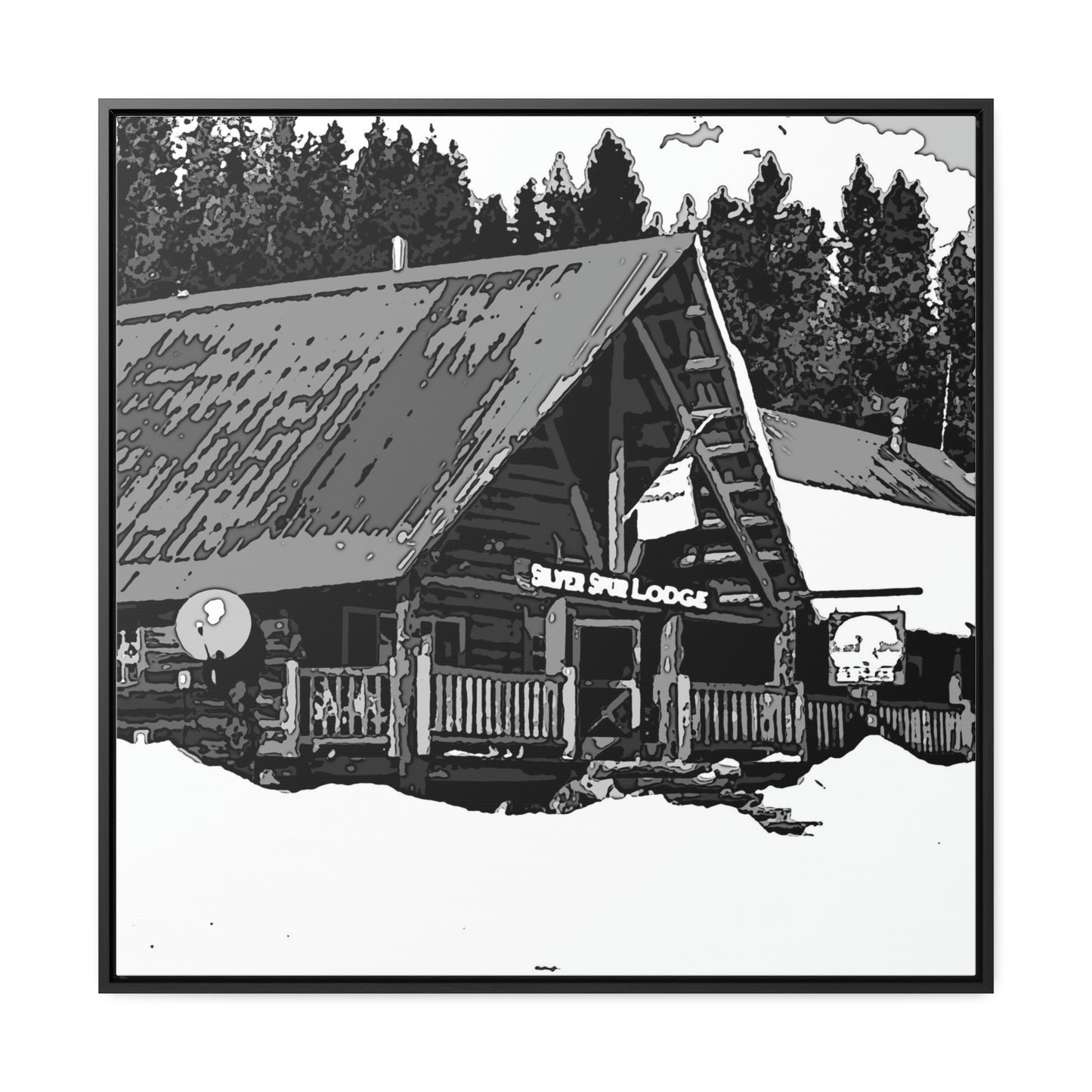 Gallery Canvas Wraps, Square Frame ... A Beautiful Lodge & Back-Country Outfitter In A Mountain Town ... 'Dixie, Idaho, November 2022' ... Original Works ...