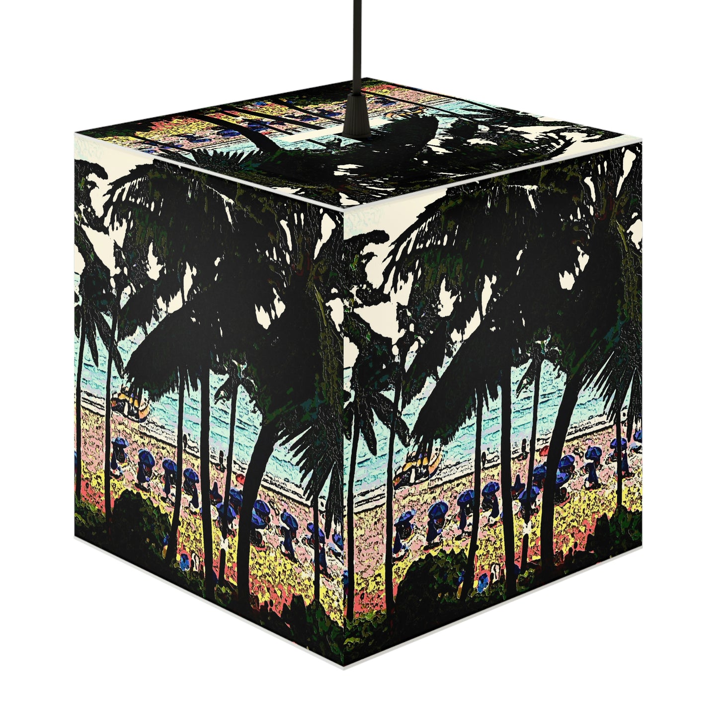 Light Cube Lamp ... "A Beautiful Beach Amongst The Palms" ... The Outrigger Waikiki, Honolulu, Oahu ... Original Works ...