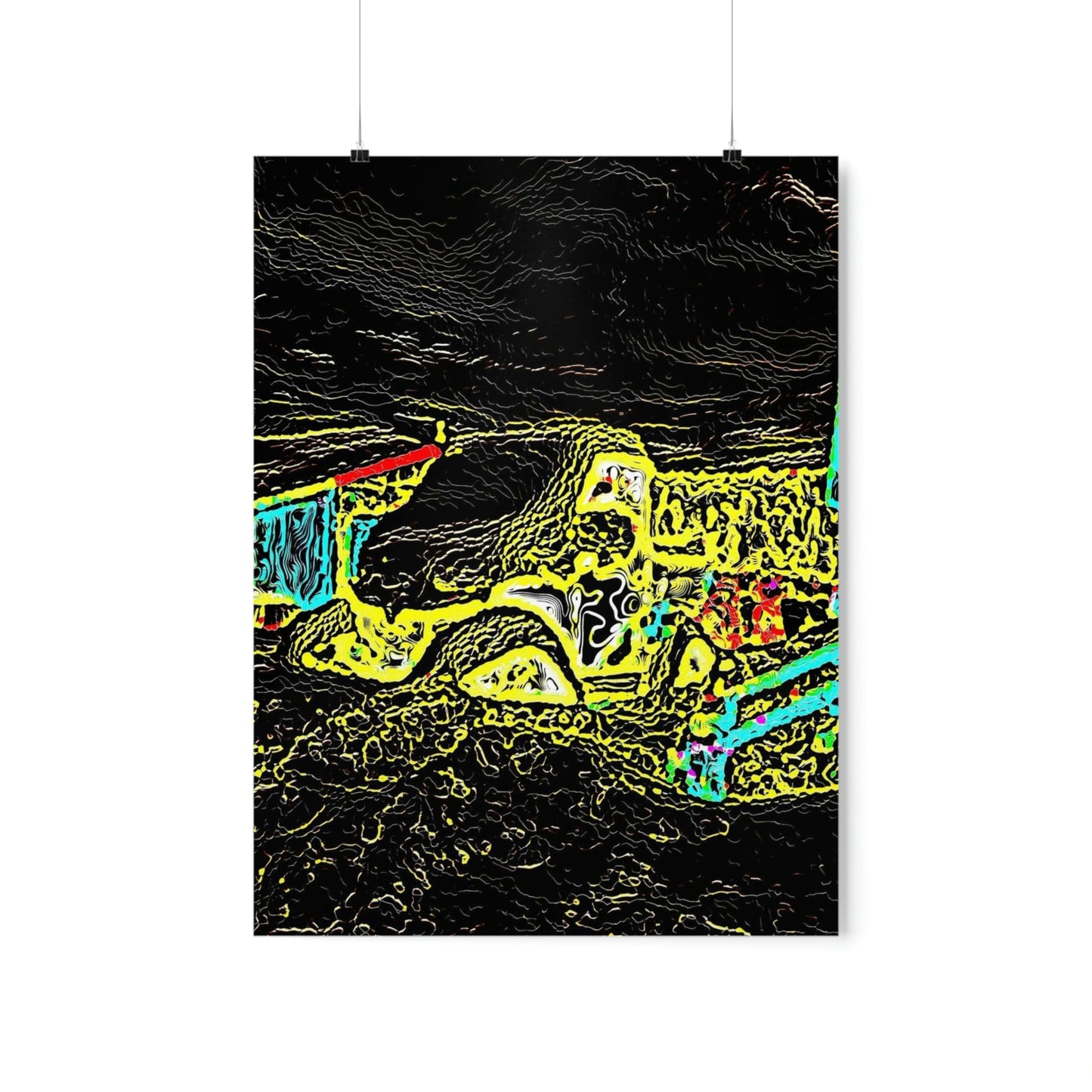 Premium Matte Vertical Posters ... "Snow Vehicle In Snow Storm At-Rest" ... Circa 12Mar23 ... Central Idaho ... 18-Hours Rendering Time: Original Works ...
