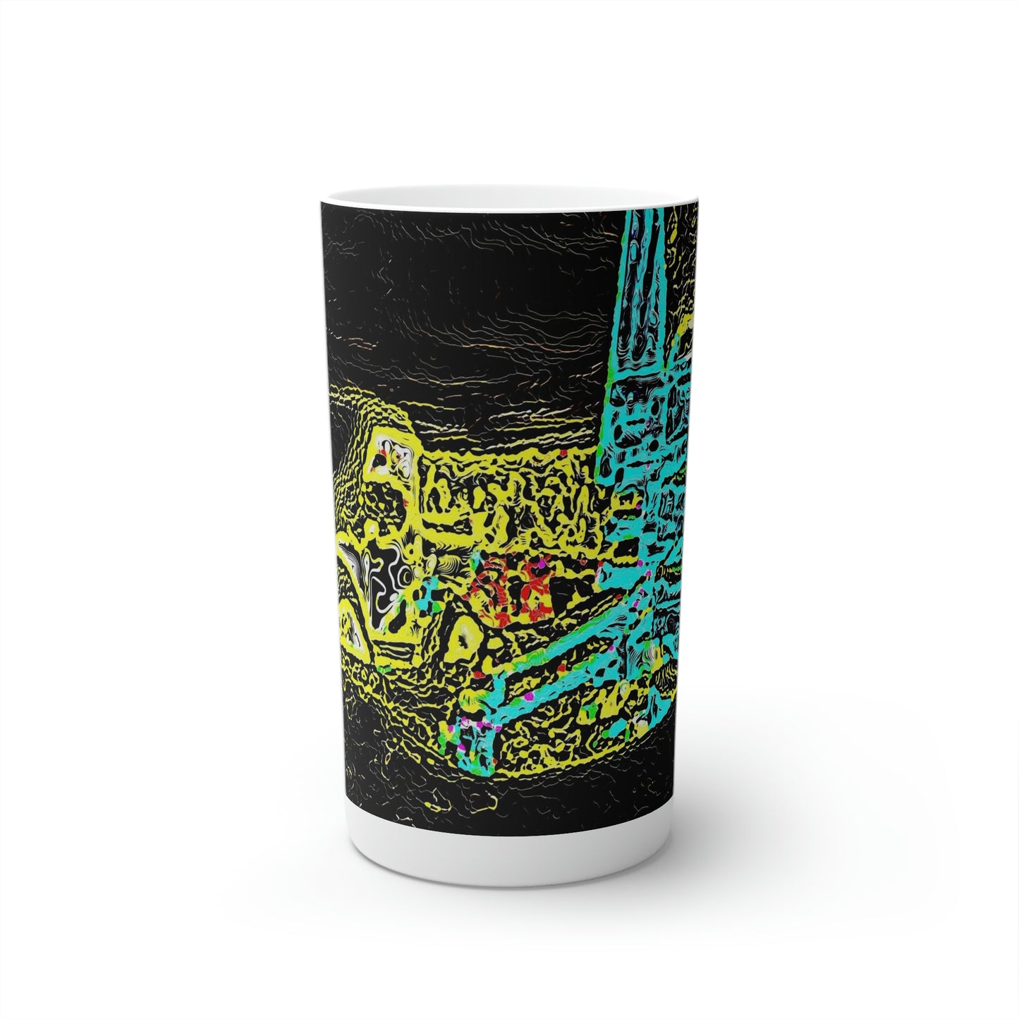 Conical Coffee Mugs (3oz, 8oz, 12oz) ... "Snow Vehicle In Snow Storm At-Rest" ... Circa 12Mar23 ... Central Idaho ... 18-Hours Rendering Time: Original Works ...