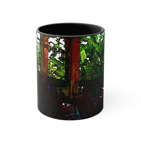 Accent Coffee Mug, 11oz ...  Lanai & Rocking Chairs At: 'The Pink Palace' ... The Royal Hawai'ian ... Honolulu, HI ... '27Oct2014' ... Original Works ...