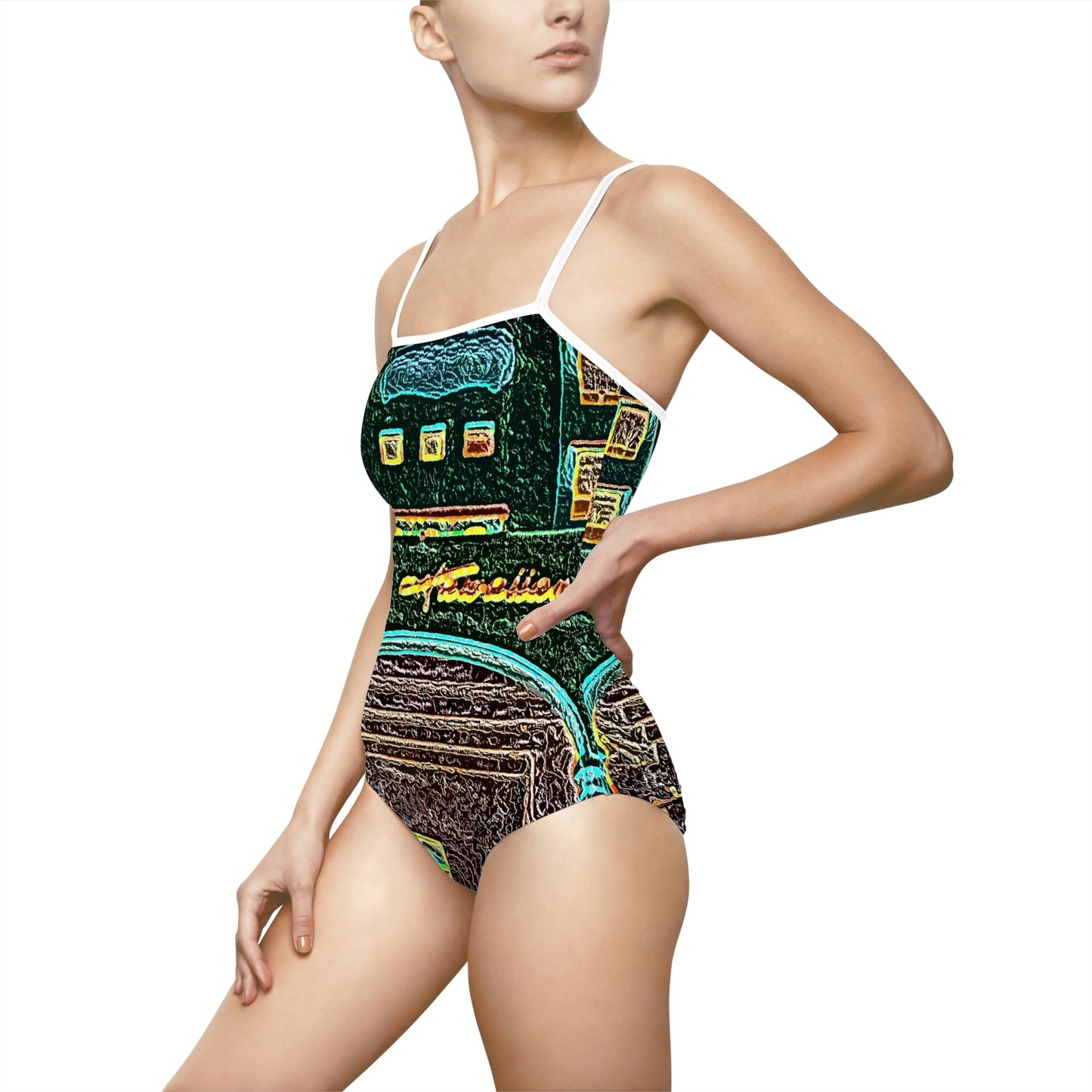 Women's One-piece Swimsuit ... "La Grande Entree" At: 'The Pink Palace' ... The Royal Hawai'ian ... Honolulu, HI ... '27Oct2014' ... Original Works ...