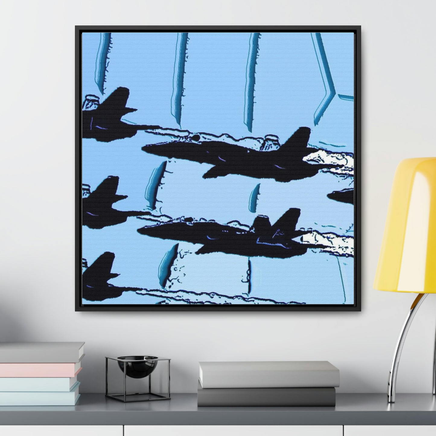 Gallery Canvas Wraps, Square Frame ... Seattle Seafair ..."Blue Angels Run Over Lake Washington" ... Circa Mid 1980's ... Dr FJ Holt ... Original Works ...