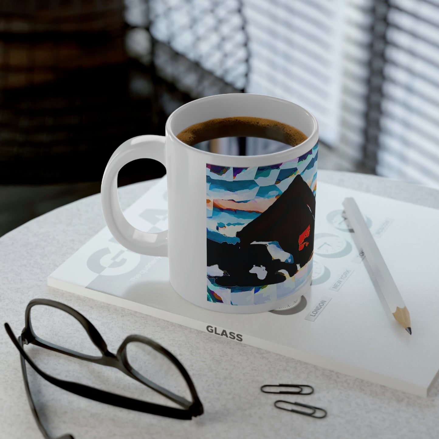 Jumbo Mug, 20oz ... After An Intense Snow Storm ... 'Digging Out' ... A Vehicle & Cabin "In The Mountains" ... March 2023 ... Original Works ...