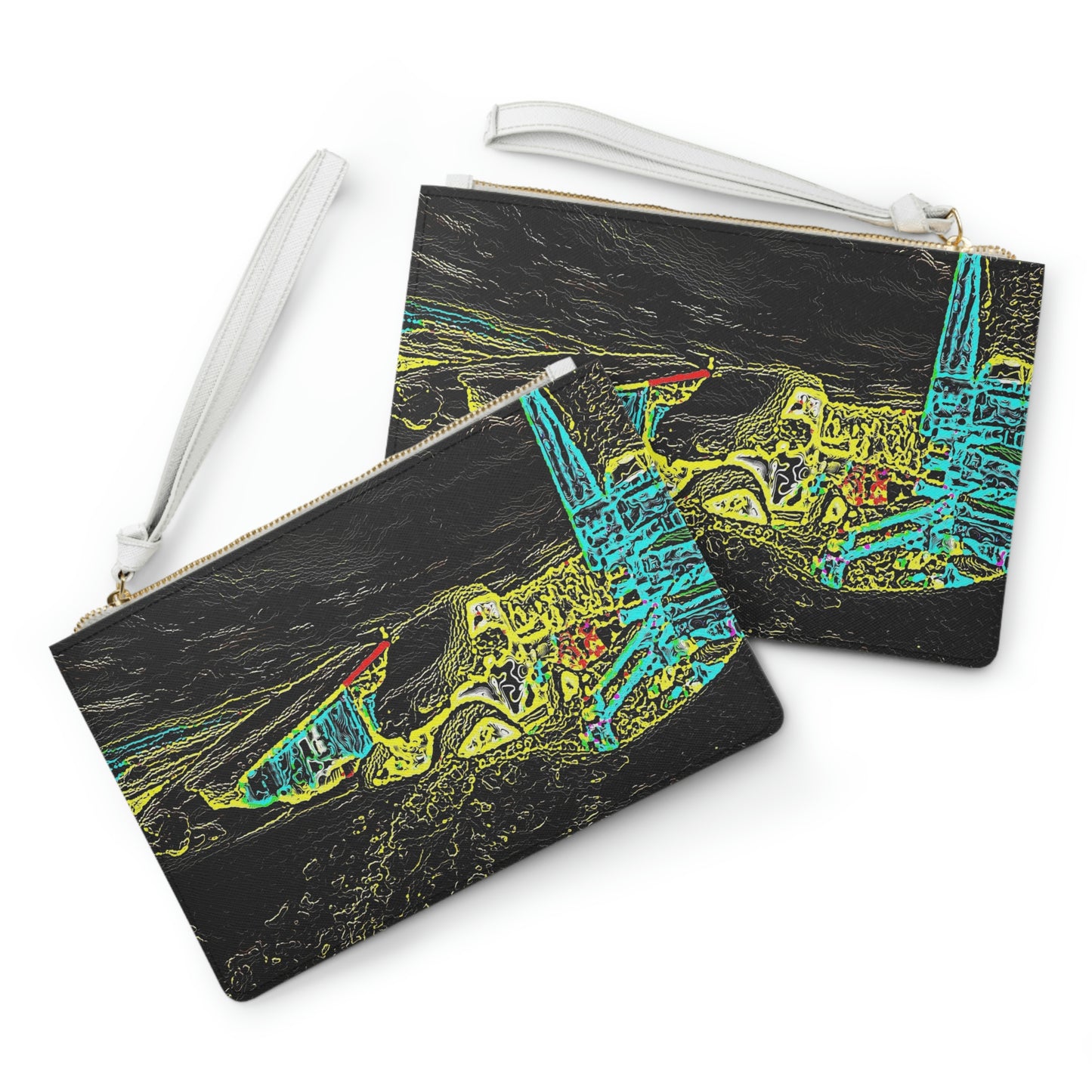 Clutch Bag ...  "Snow Vehicle In Snow Storm At-Rest" ... Circa 12Mar23 ... Central Idaho ... 18-Hours Rendering Time: Original Works ...