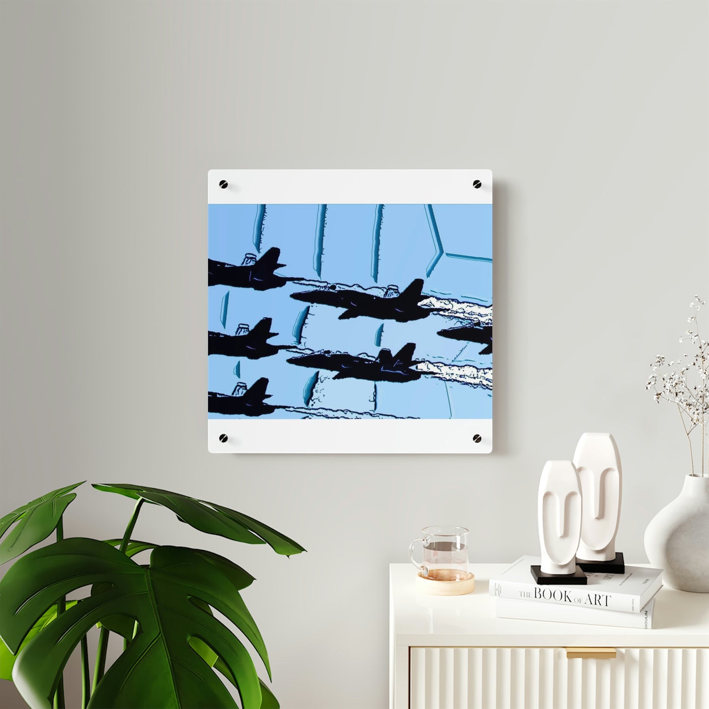 Acrylic Wall Art Panels ... Seattle Seafair ..."Blue Angels Run Over Lake Washington" ... Circa Mid 1980's ... Dr FJ Holt ... Original Works ...