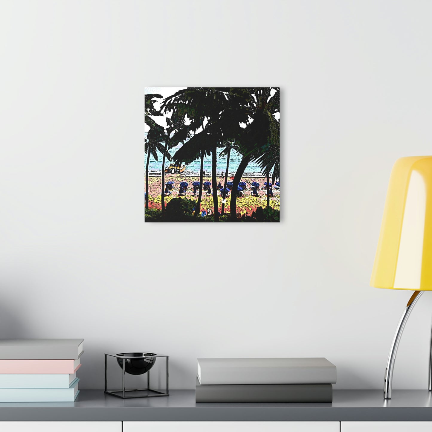 Acrylic Prints (French Cleat Hanging) ... "A Beautiful Beach Amongst The Palms" ... The Outrigger Waikiki, Honolulu, Oahu ... Original Works ...