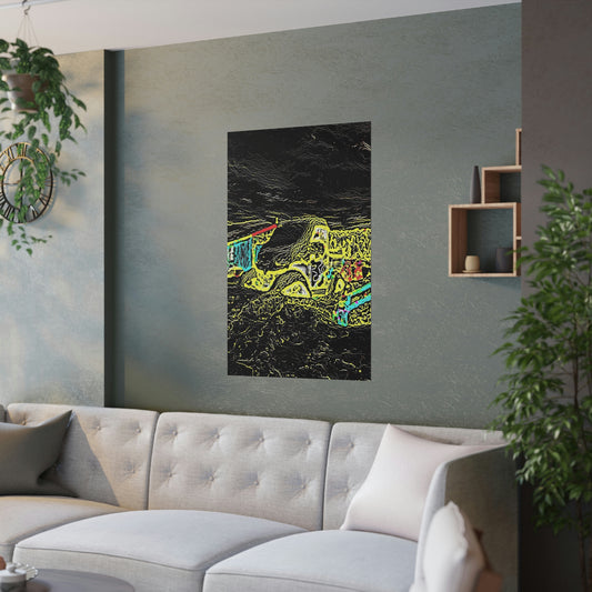 Satin Posters (210gsm) ... "Snow Vehicle In Snow Storm At-Rest" ... Circa 12Mar23 ... Central Idaho ... 18-Hours Rendering Time: Original Works ...