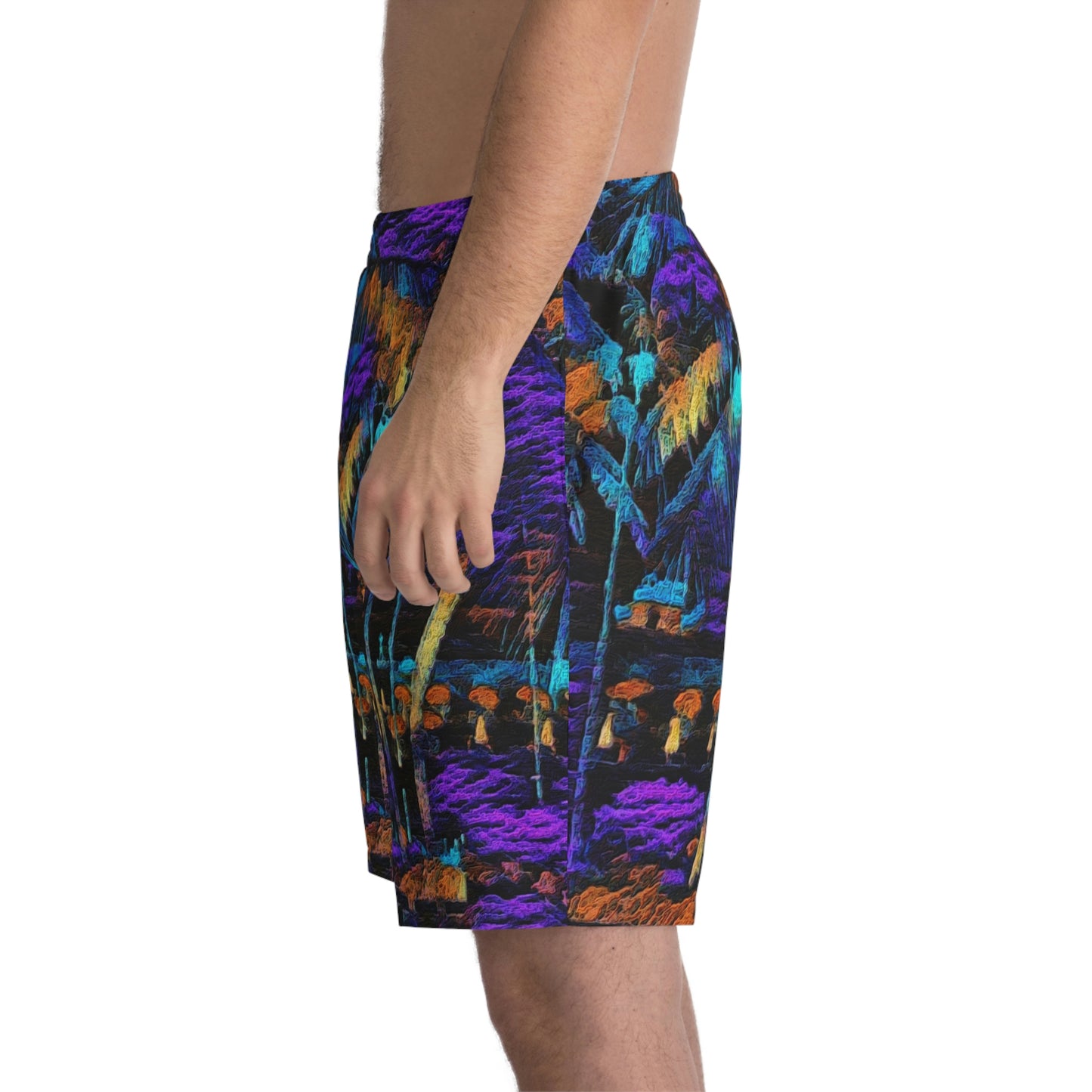 Men's Elastic Beach Shorts (AOP) ... "The Royal Hawai'ian: Waikiki Beach_Beach" ... Honolulu, HI ... October 2014 (Halloween) ... Original Works ...