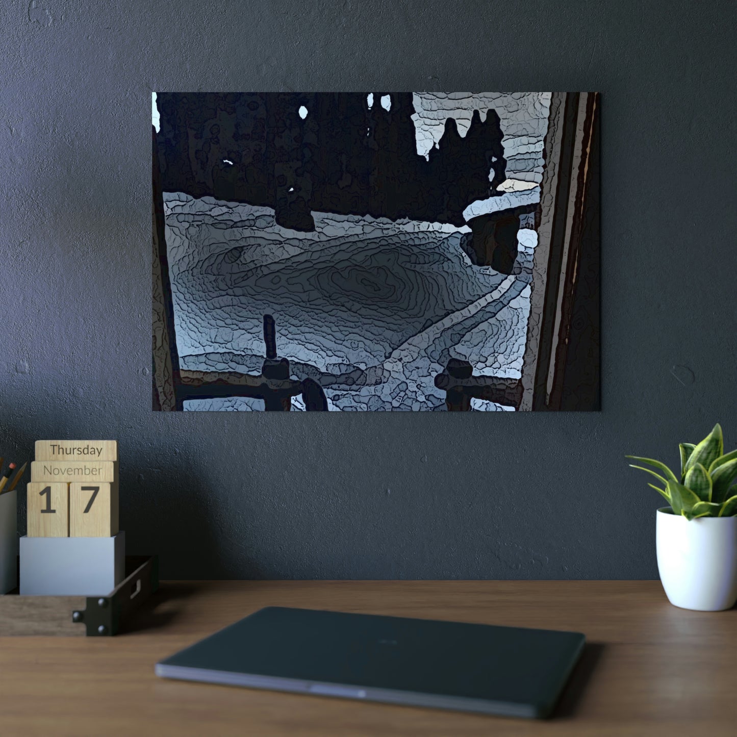 Aluminum Composite Panels ... "It's Warm Inside & Very Cold Outside" ... Duty Calls ... Winter-Cabin-Scene: December 2022 ... Original Works ...