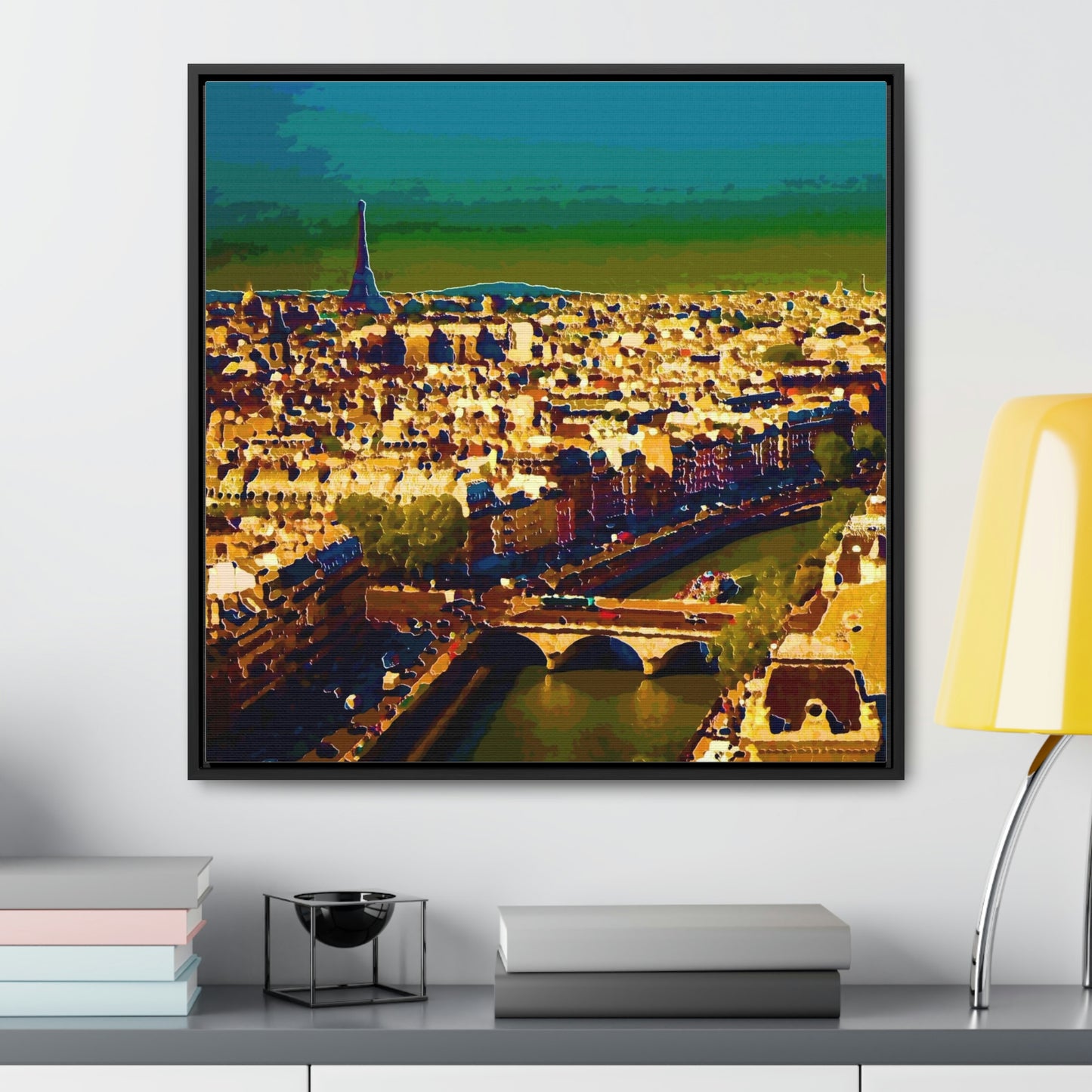 Gallery Canvas Wraps, Square Frame ... Au Paris ... "Along The River Seine" ... Barbara Joan Bonnel-Holt: 1972 ... Original Works ...