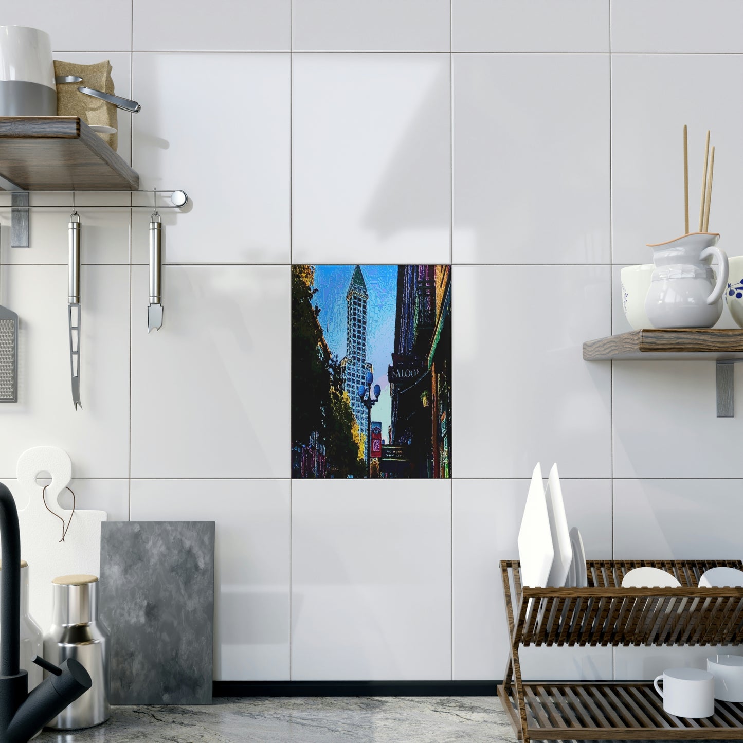 Ceramic Photo Tile ...  Pioneer Square & Smith Tower ... 'That World Famous View' ... Colleague Supplied Photo ... Original Works ...