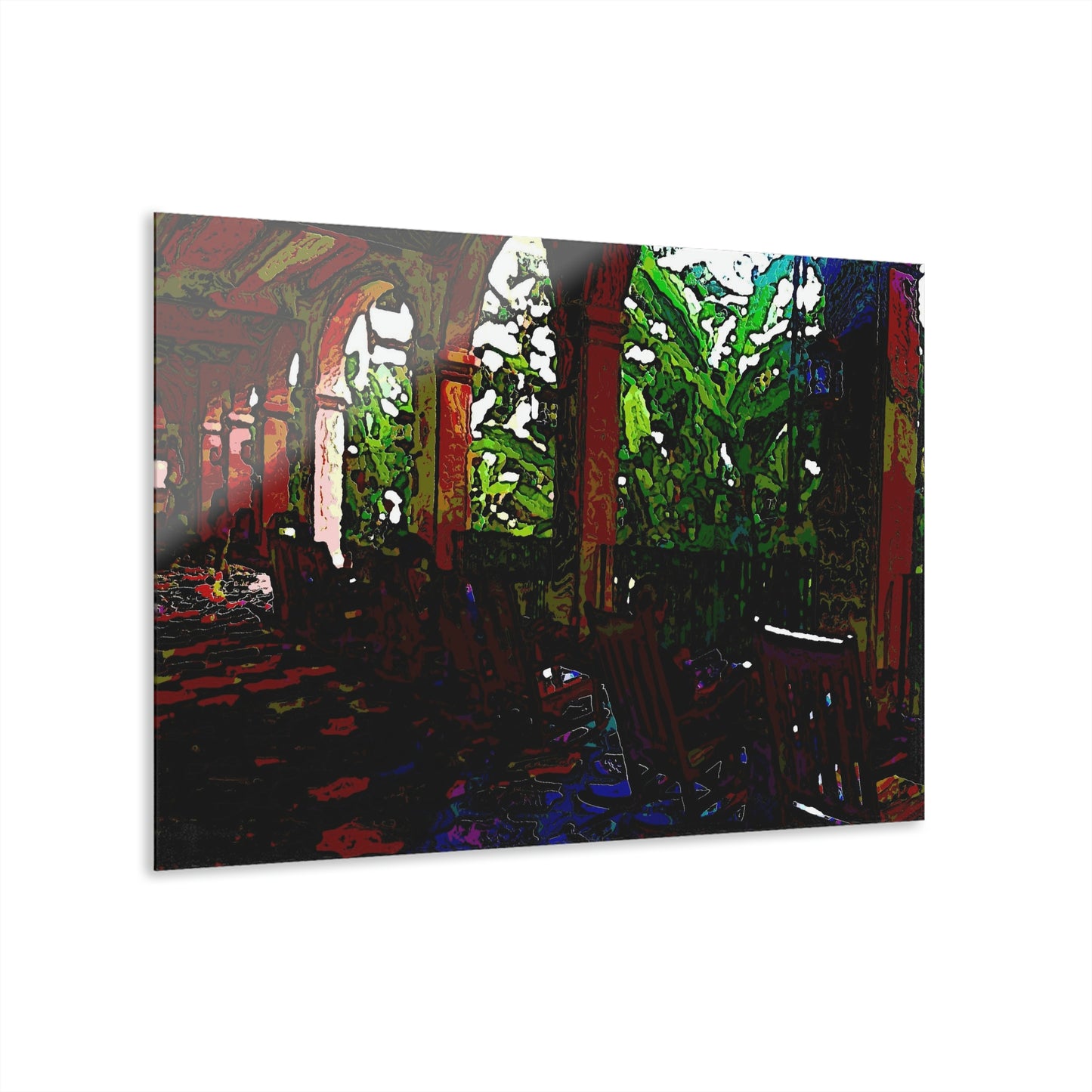 Acrylic Prints (French Cleat Hanging) ...  Lanai & Rocking Chairs At: 'The Pink Palace' ... The Royal Hawai'ian ... Honolulu, HI ... '27Oct2014' ... Original Works ...