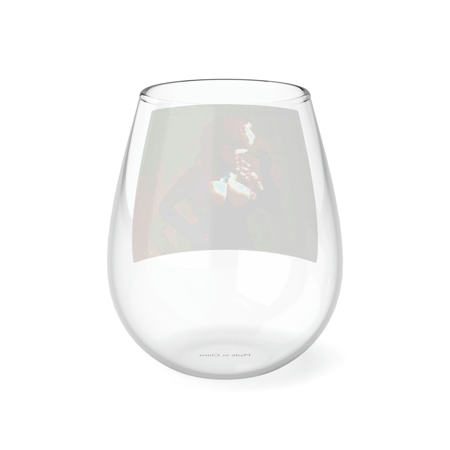 Stemless Wine Glass, 11.75oz ...  A Colleague Overseas ... 'Enjoying A Fag' ... Original Works ... "April Fools 2023" ... Hot-Tranny-Smoke ...