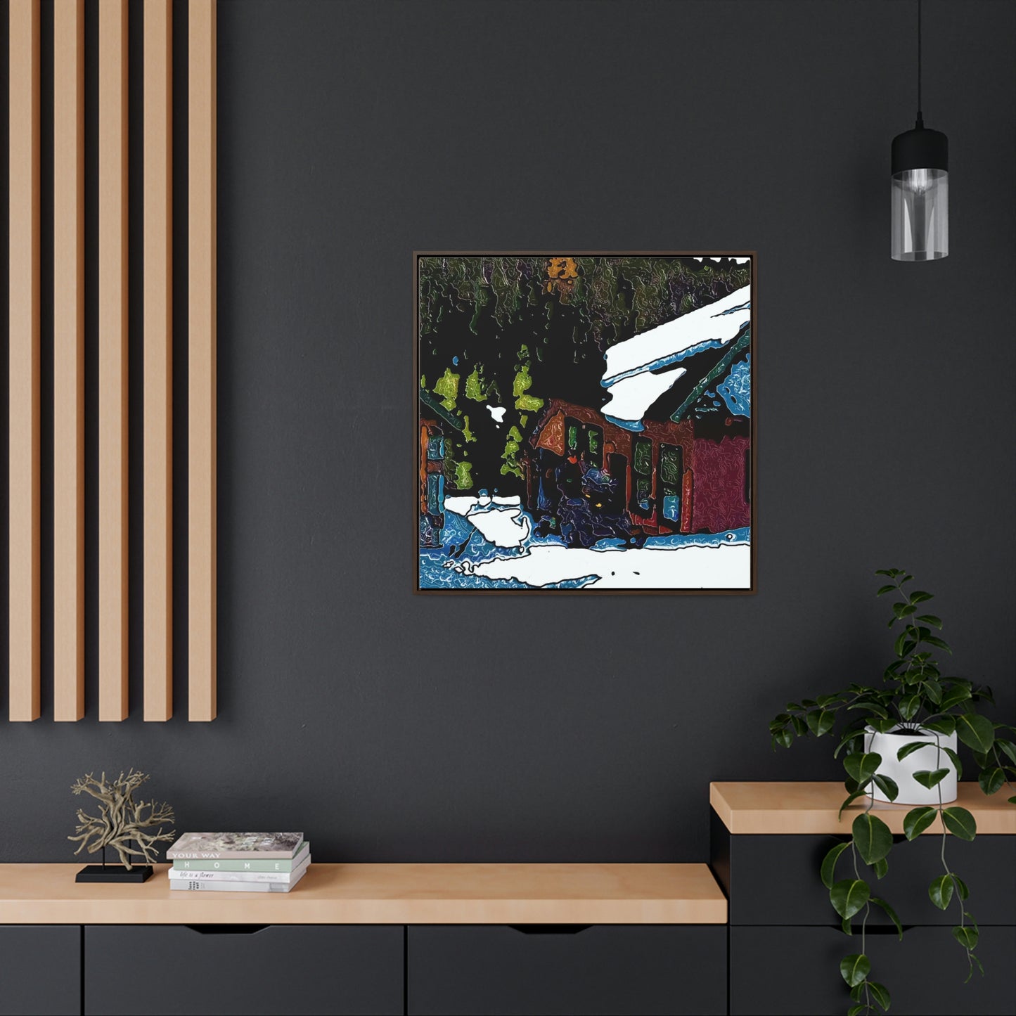 Gallery Canvas Wraps, Square Frame ... "A Rider Passeth-Through-It" ... Colors Galore & A Bit Of Impressionism ... Original Works. Winter 2021. Central Idaho. Rendering Time: 12 Hours ...