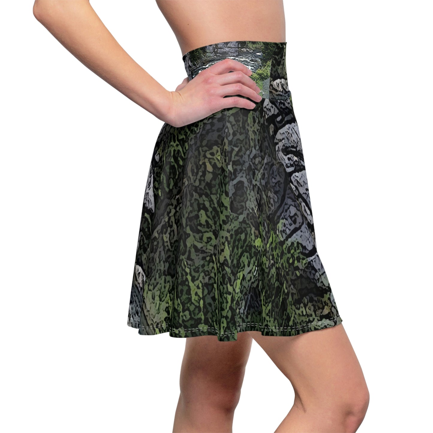 Women's Skater Skirt ..."I Am Innocent" ... Tricky-Dick Immortalized ... Nixon Rock: Along The River ... Central Idaho, Summer 2020 ... Original Works ...