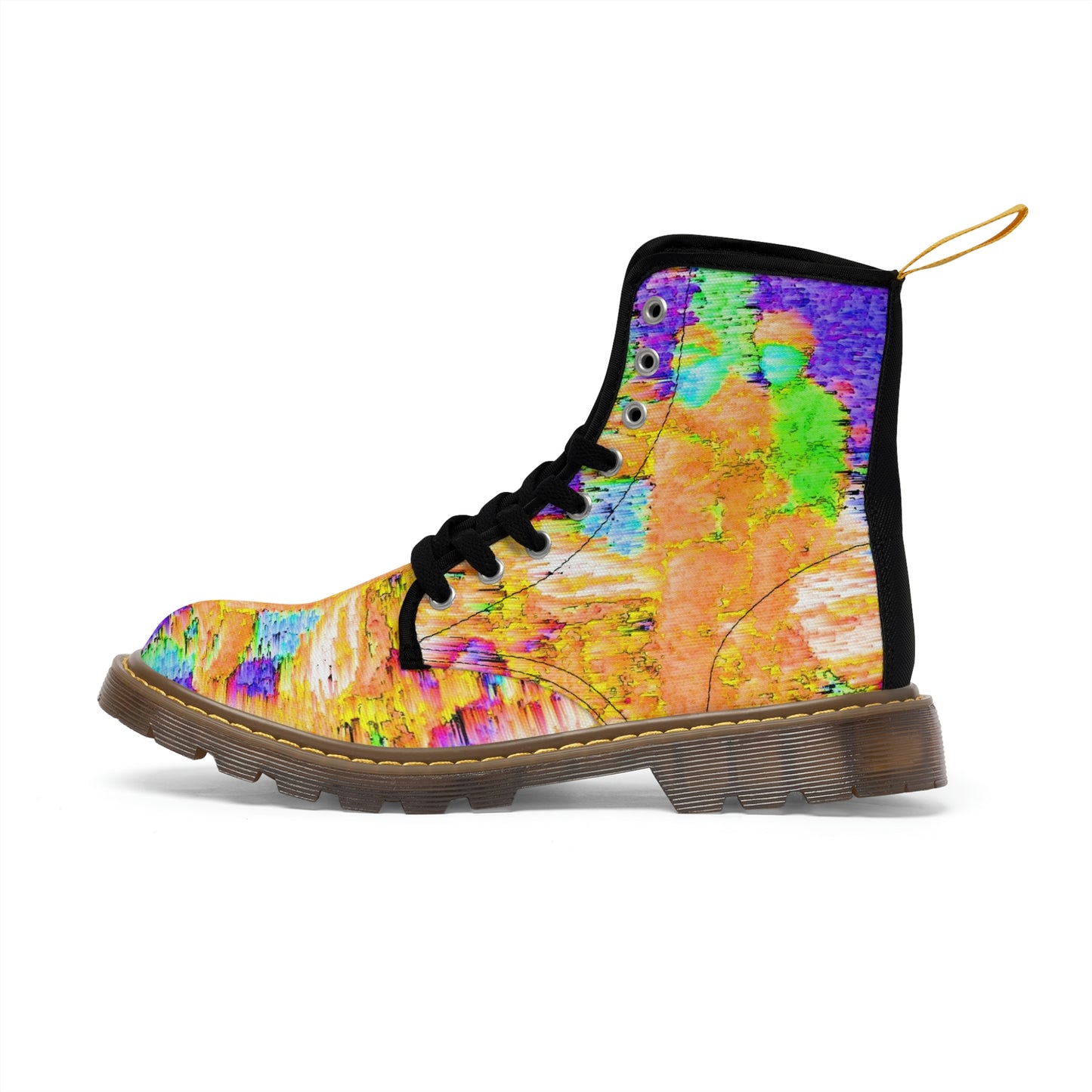 Men's Canvas Boots ... "Hang On Babe ... Fuel Level's Low ... Gotta Hit The Juice For A Bit ... Expect 150mph For-A-Stretch'  ... Original Works ...