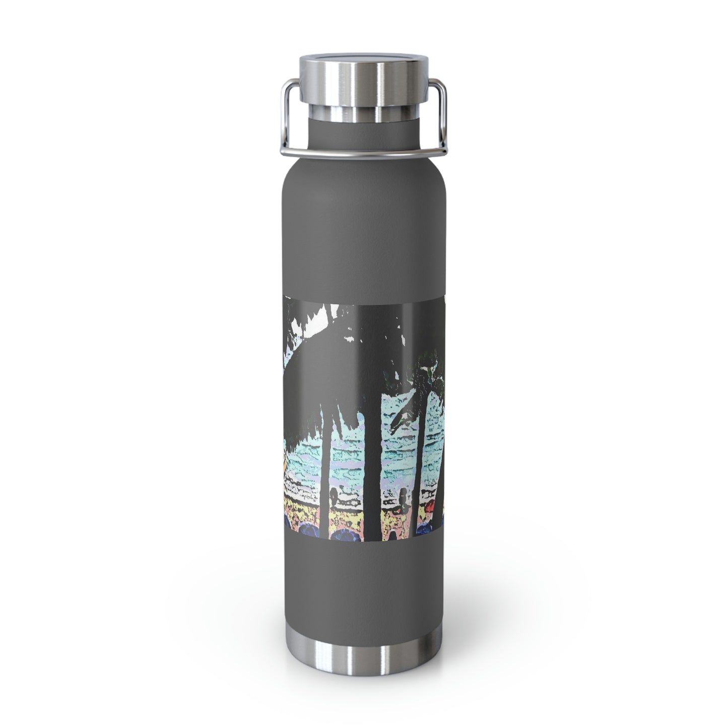 Copper Vacuum Insulated Bottle, 22oz ... "A Beautiful Beach Amongst The Palms" ... The Outrigger Waikiki, Honolulu, Oahu ... Original Works ...
