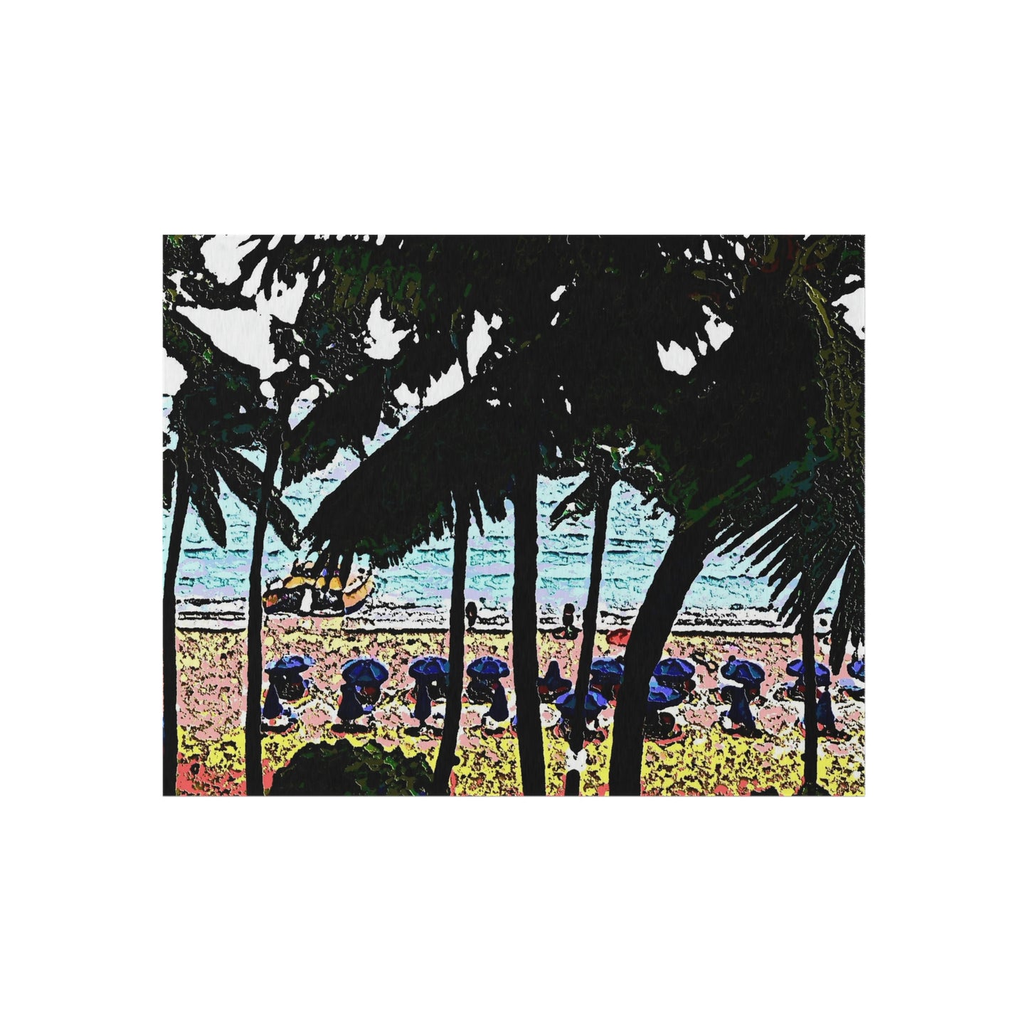 Outdoor Rug ... "A Beautiful Beach Amongst The Palms" ... The Outrigger Waikiki, Honolulu, Oahu ... Original Works ...