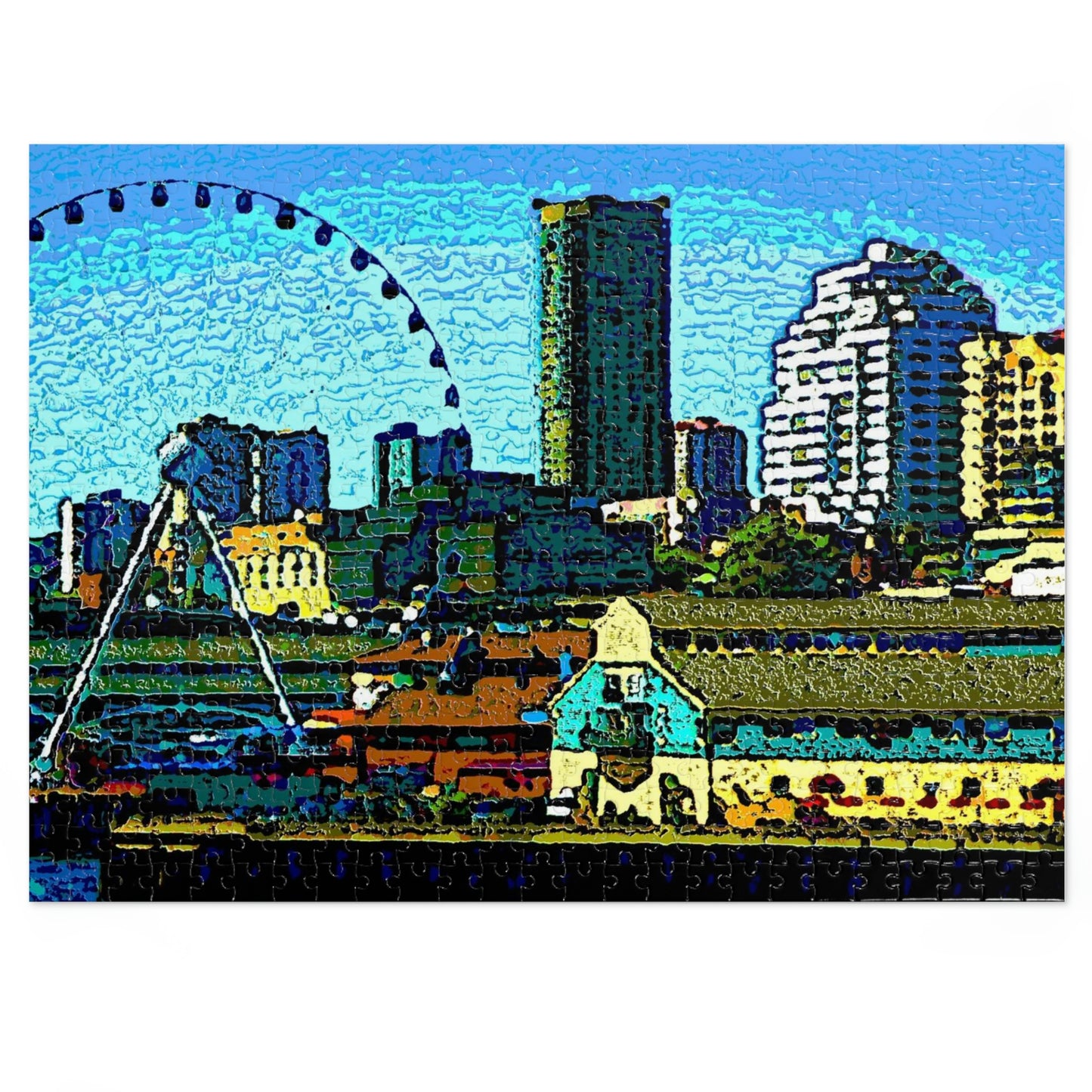 Jigsaw Puzzle (30, 110, 252, 500,1000-Piece) ... That Classic Wheel ... 'Seattle's Wheel' ... & An Old Classic Waterside Vendors ...  'Family Archives' ... Original Works ...
