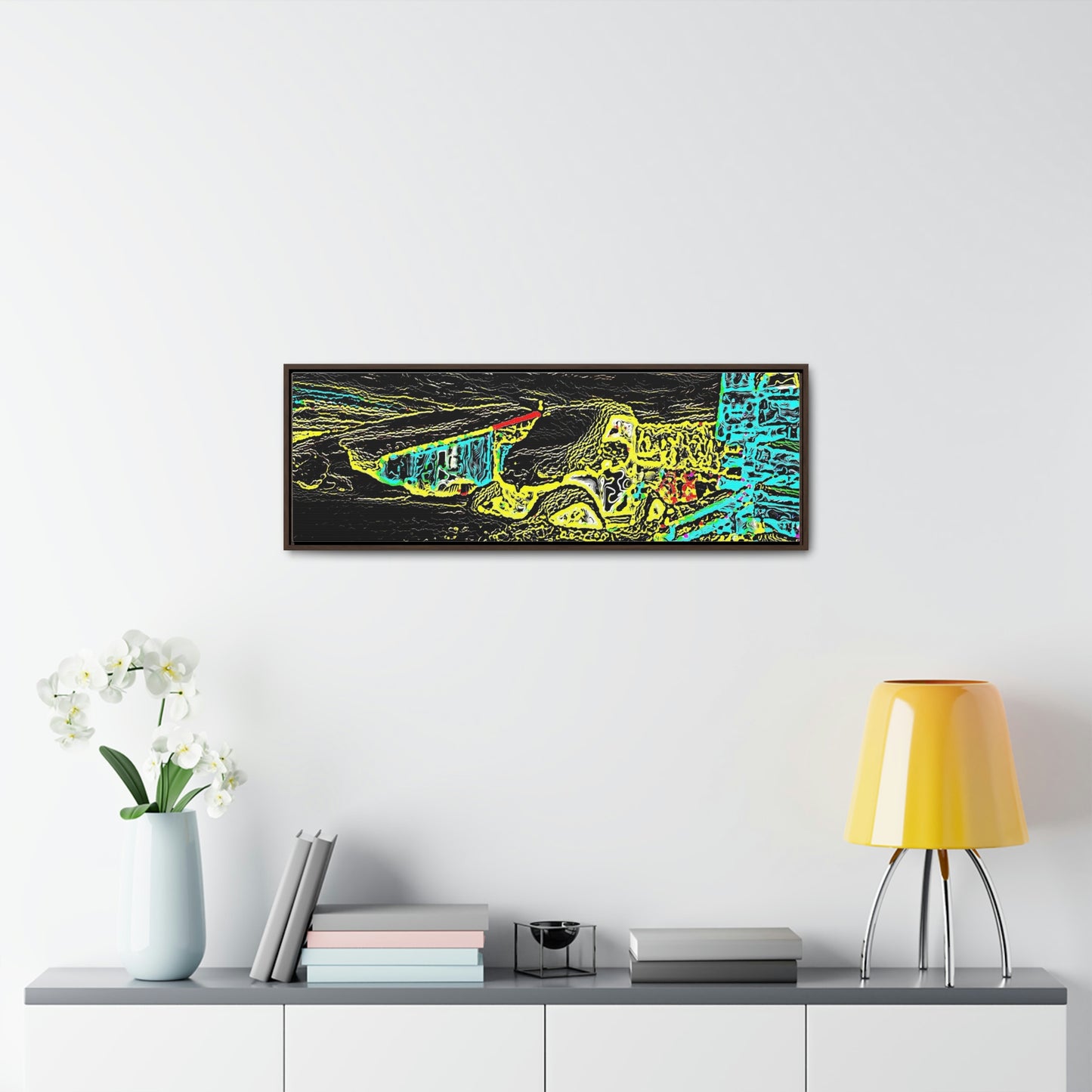 Gallery Canvas Wraps, Horizontal Frame ... "Snow Vehicle In Snow Storm At-Rest" ... Circa 12Mar23 ... Central Idaho ... 18-Hours Rendering Time: Original Works ...