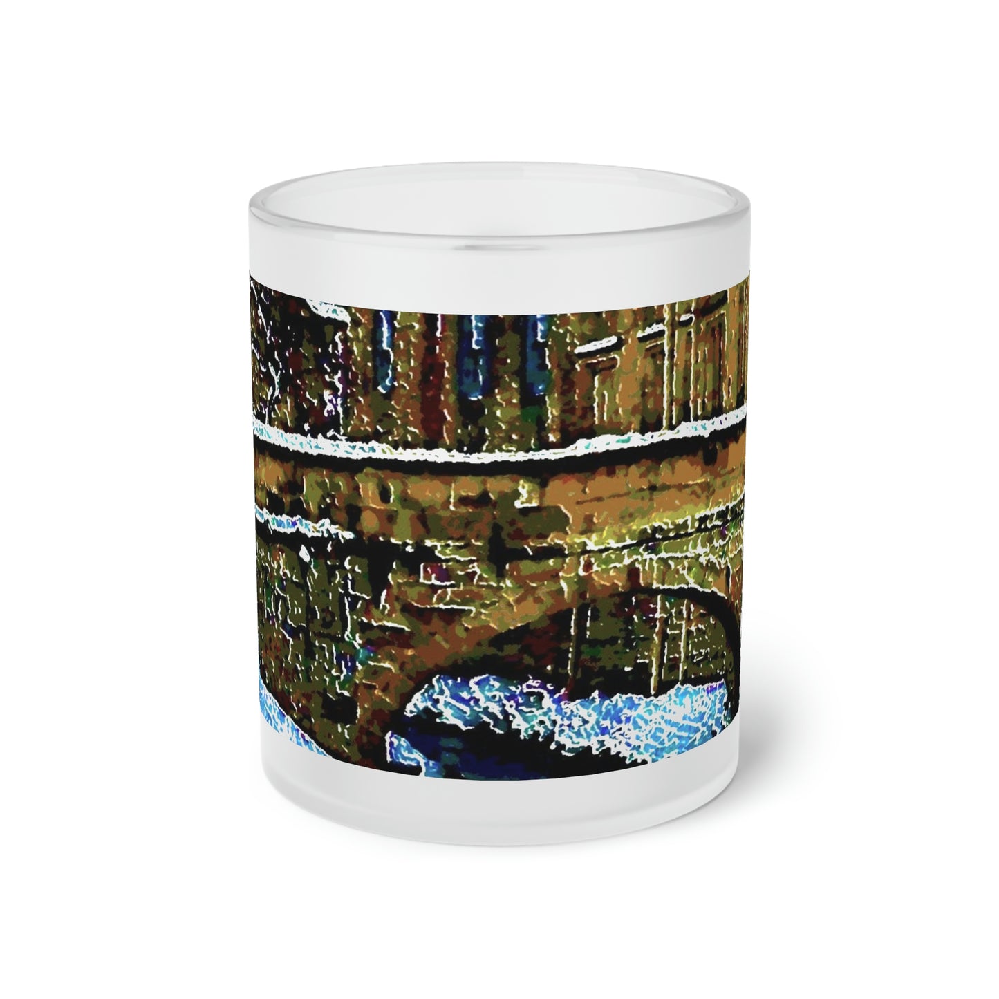 Frosted Glass Mug ...  Walikng The Streets & Alleys ... 'Strolling The Canals ... '  ... Original Works  ...