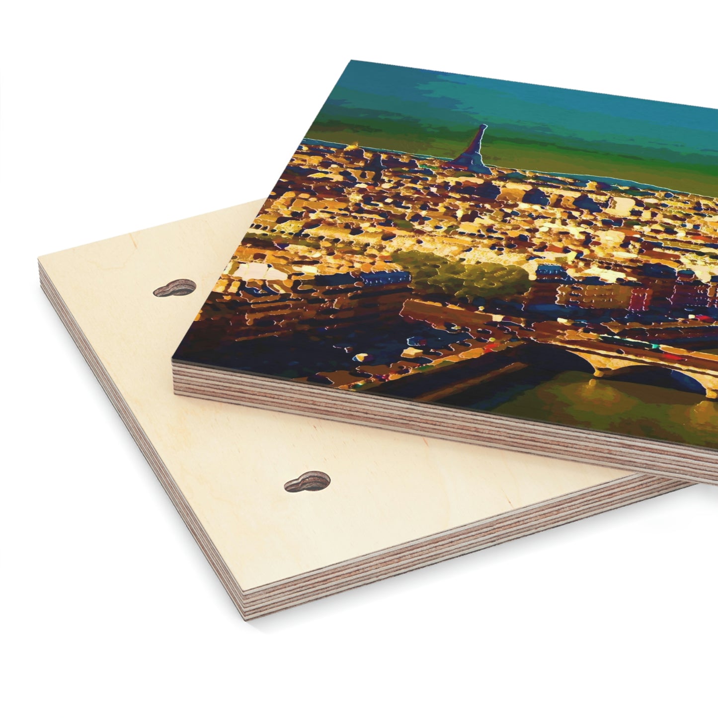 Wood Canvas ... Au Paris ... "Along The River Seine" ... Barbara Joan Bonnell-Holt: 1972 ... Original Works ...