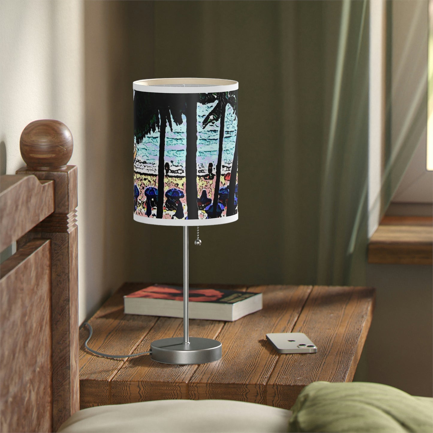 Lamp on a Stand, US|CA plug ... "A Beautiful Beach Amongst The Palms" ... The Outrigger Waikiki, Honolulu, Oahu ... Original Works ...