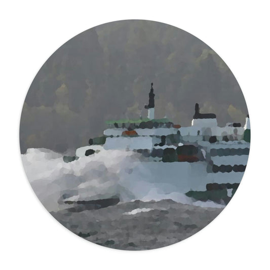 Mouse Pad ... WADOT Ferry Crossing ... "A Very Rough Day" ... Mulkiteo Route ... Family Archives ... Early 1990's' ... Original Works ...