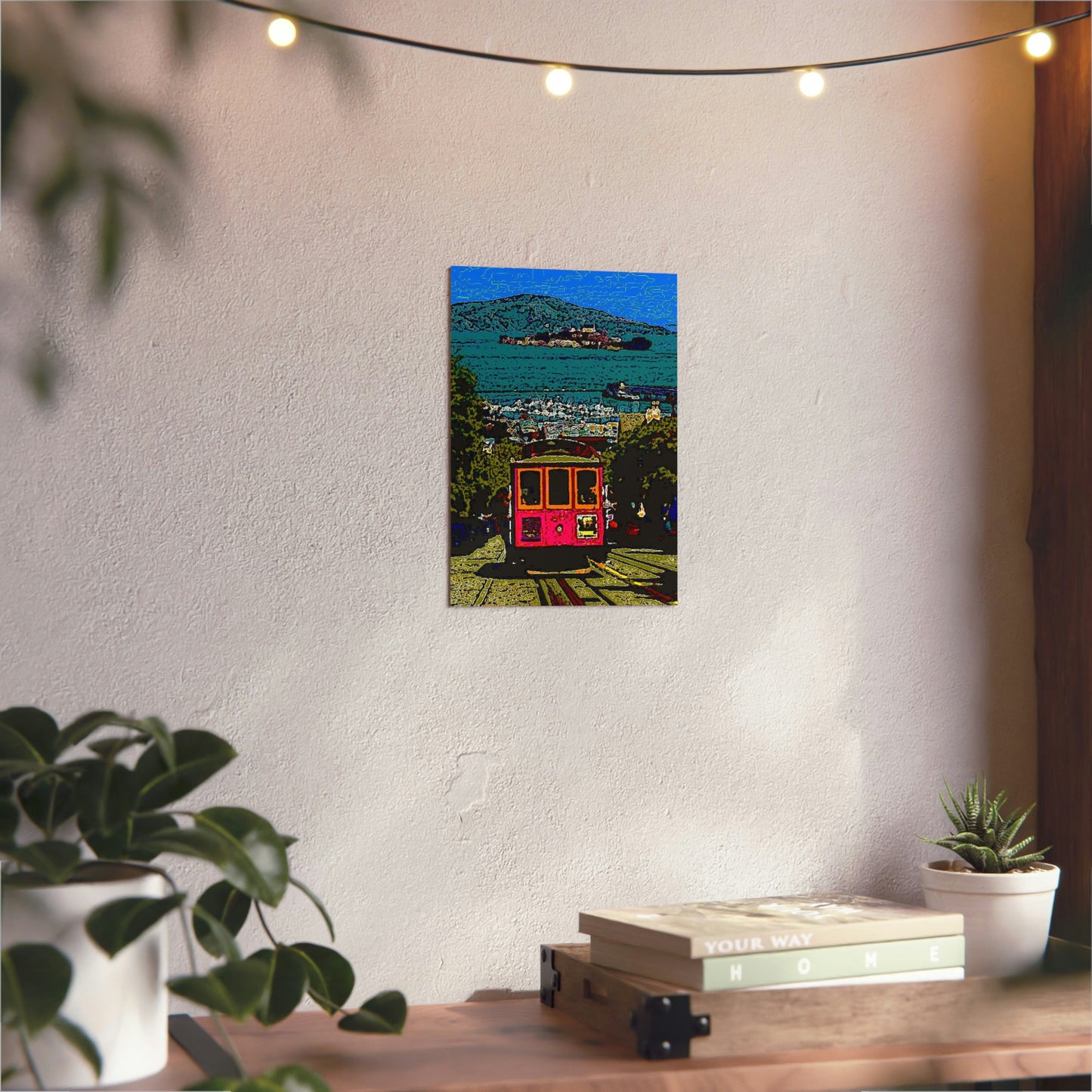 Aluminum Composite Panels ... San Francisco ... 'A Rice-A-Roni-Treat' ... Family Archives ... Cable Car Descends Hill Towards Alcatraz Island ... Original Works ...