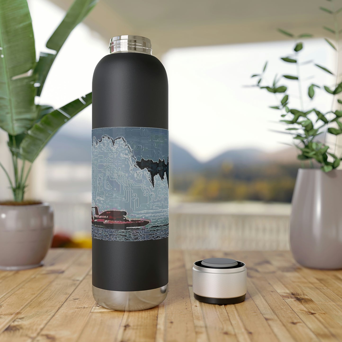 Soundwave Copper Vacuum Audio Bottle 22oz ... Seattle Columbia Cup On Lake Washington ... "Dave Wilcox Heads For The Win" ... Associate Gift-Photo ... Original Works ...