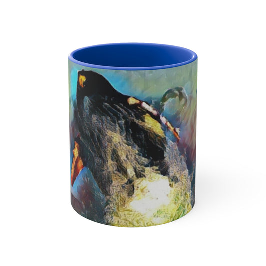 Colorful Accent Mugs, 11oz ... An Extraordinary Humpback Breach ... 'With Explosive Energy' ... Family Archives (KPH) ... Circa: 21st Century. Maui, HI ... Original Works ...