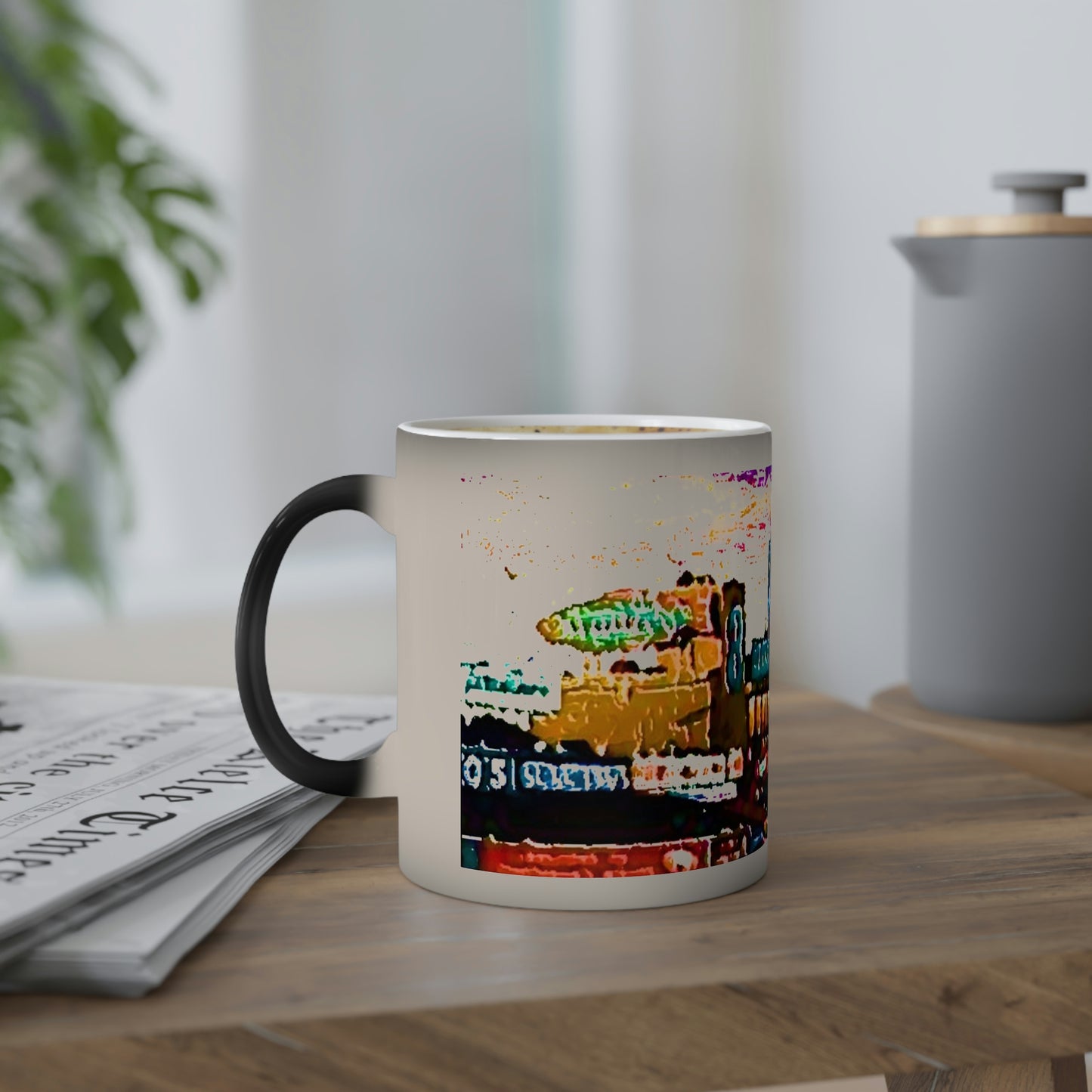 Color-Changing Mug, 11oz ...  "No.9 Fishermen's Grotto - Fishermen's Wharf, SF, California" ... Family Archives: 1970's ... Original Works ...
